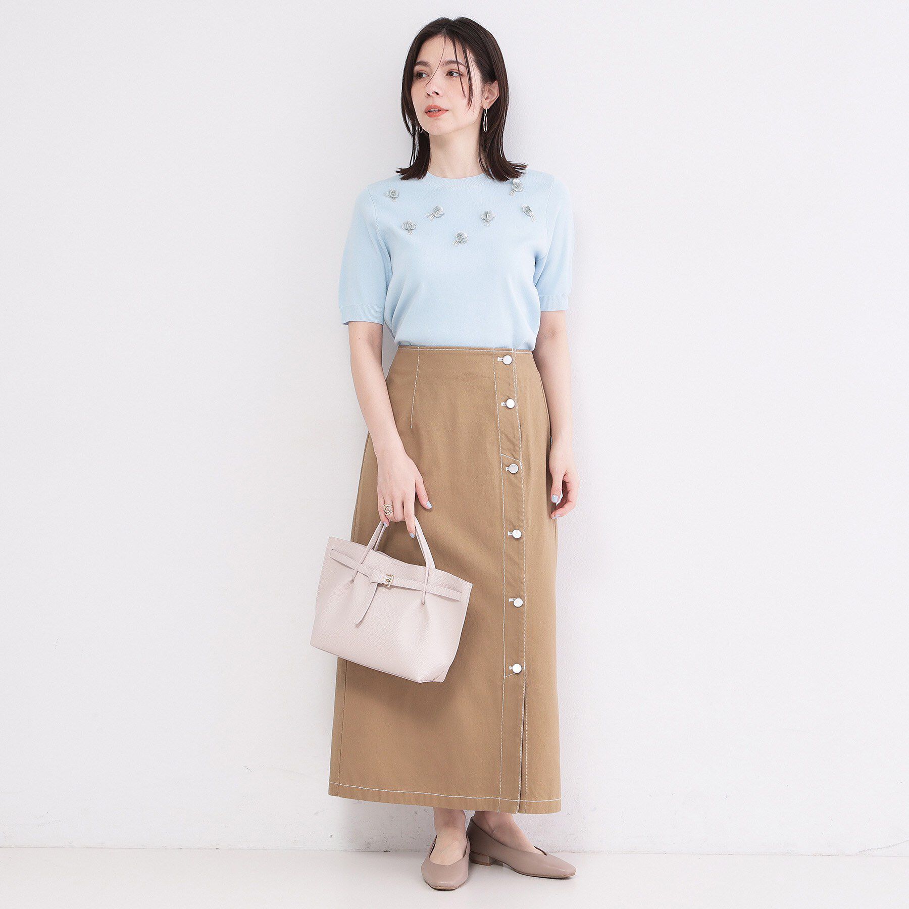 OPAQUE.CLIP「ビジューモチーフニット【洗える】」|ニット・セーター|