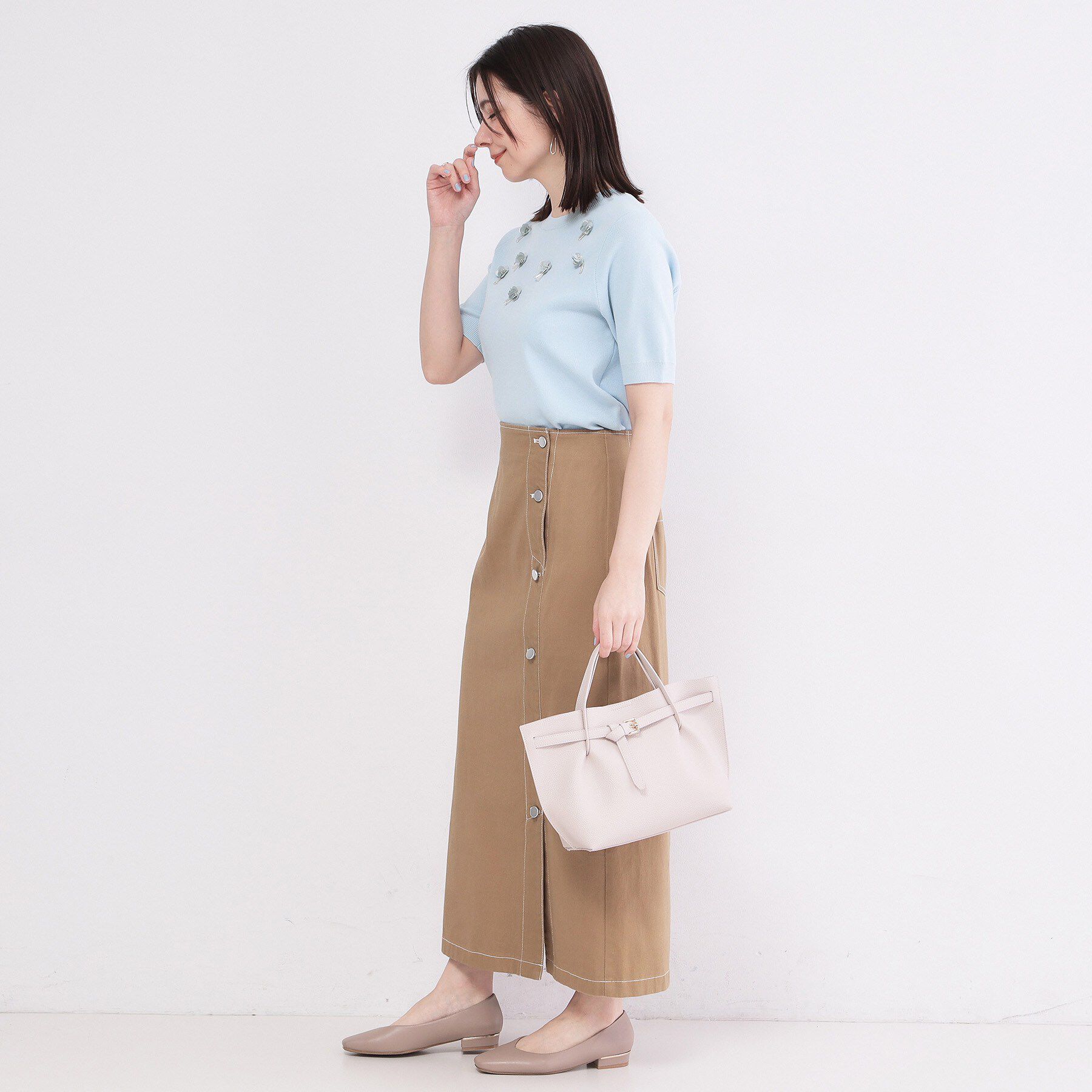 OPAQUE.CLIP「ビジューモチーフニット【洗える】」|ニット・セーター|