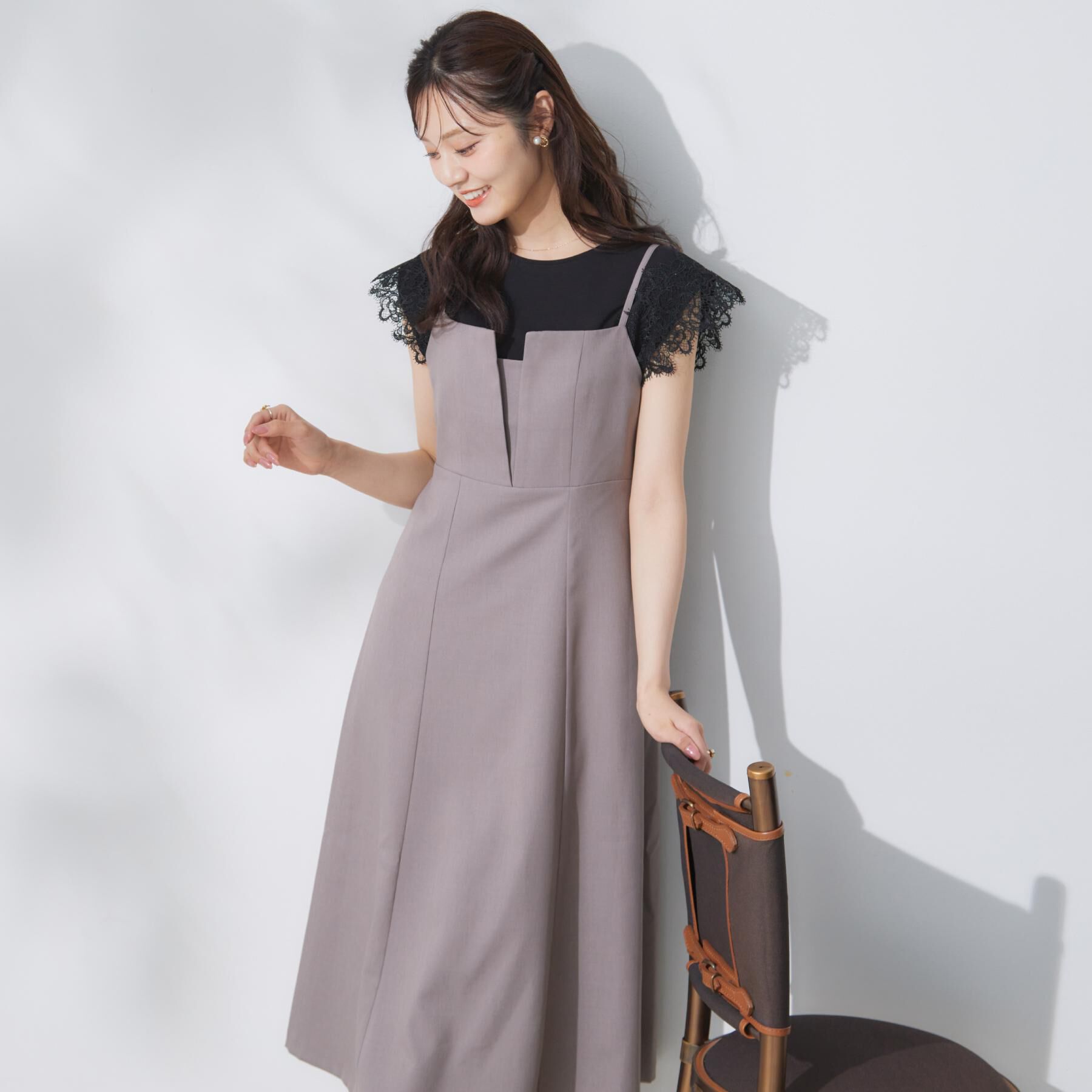 Couture broach「【洗える・大人可愛い】リネンライクアソートキャミワンピース」|ワンピース|