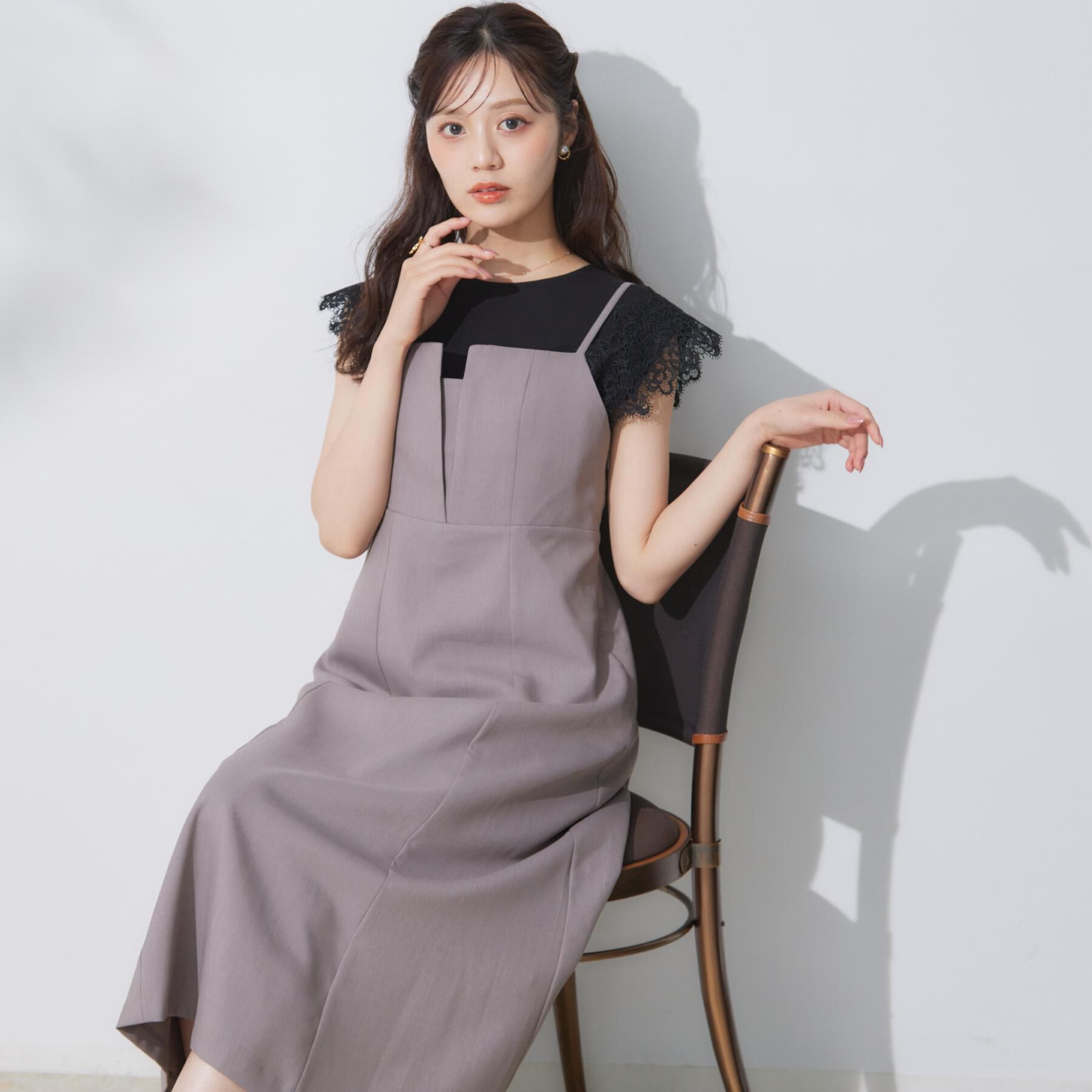 Couture broach「【洗える・大人可愛い】リネンライクアソートキャミワンピース」|ワンピース|