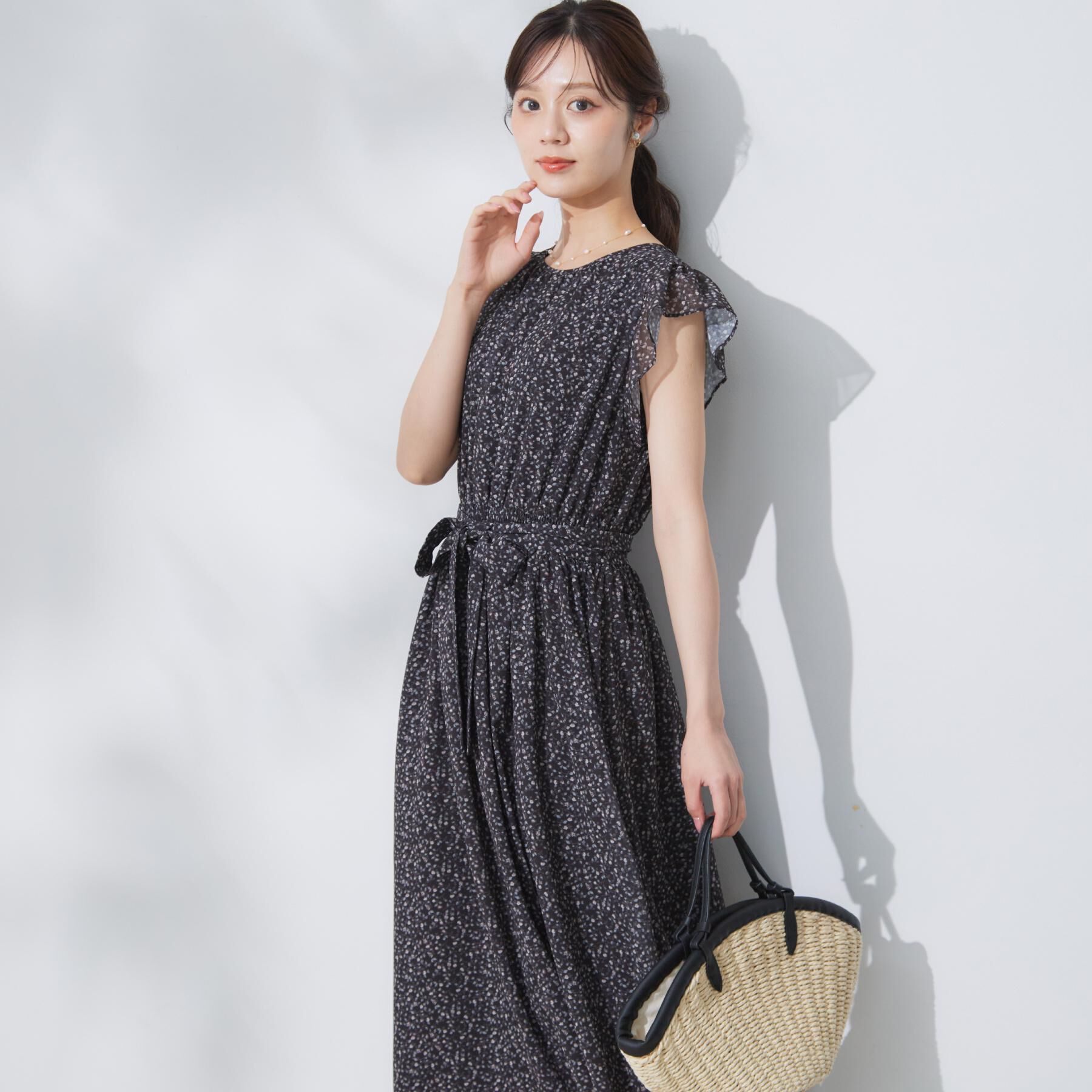 Couture broach「【一枚で着映える・楽ちん・ドライタッチ】フリルスリーブワンピース」|ワンピース|