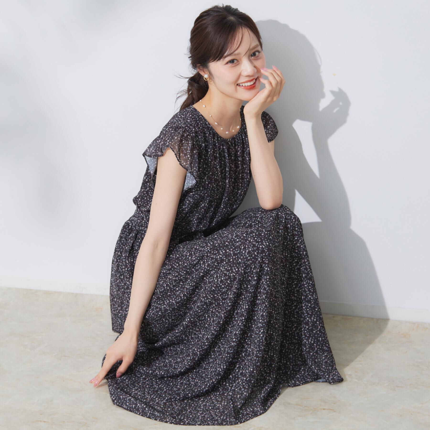 Couture broach「【一枚で着映える・楽ちん・ドライタッチ】フリルスリーブワンピース」|ワンピース|