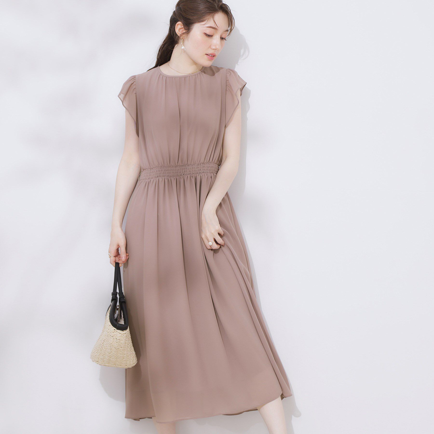 Couture broach「【一枚で着映える・楽ちん・ドライタッチ】フリルスリーブワンピース」|ワンピース|