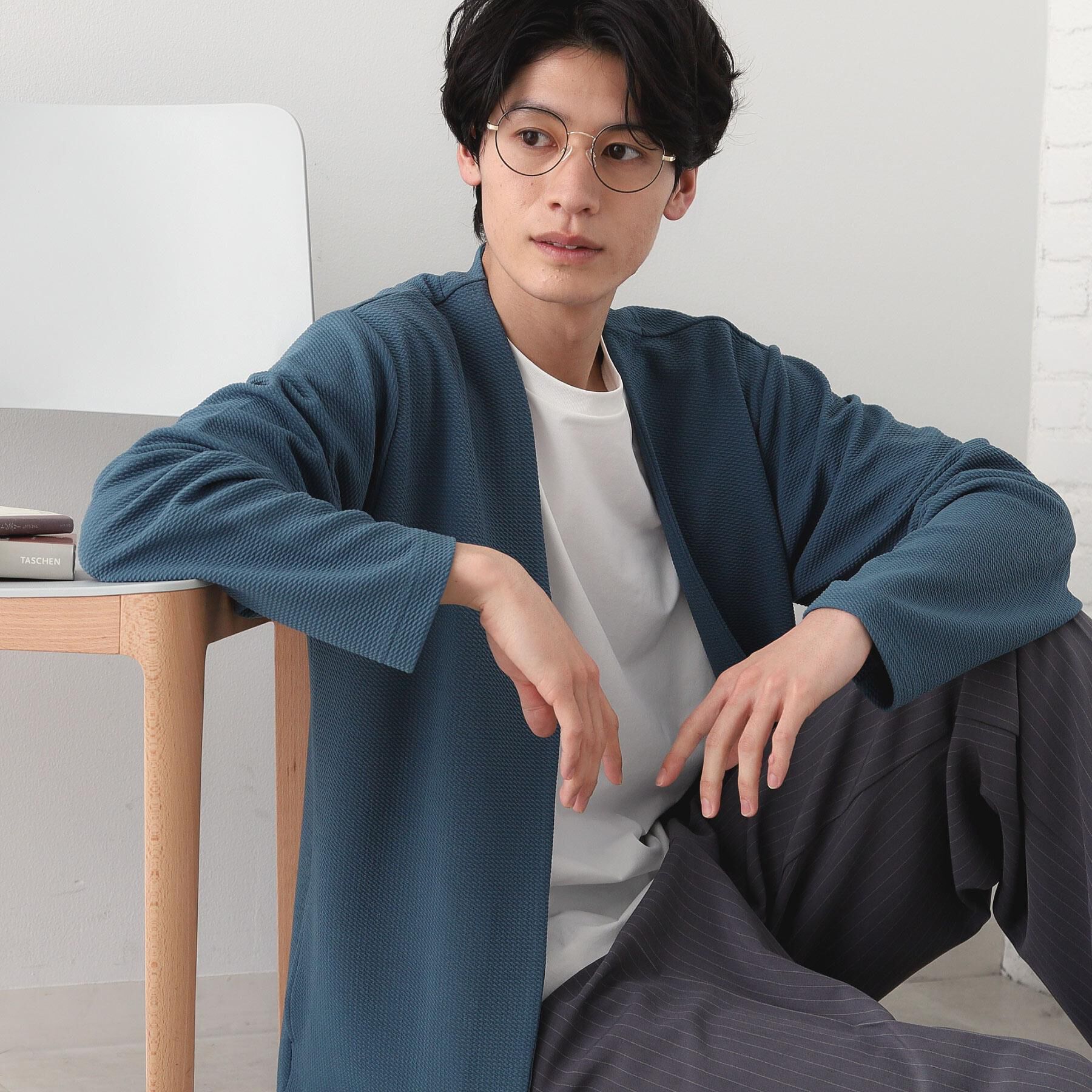 THE SHOP TK「ミニフクレアンサンブルカーディガン 【長袖カーディガン＋半袖Tシャツセットアイテム】」|カーディガン|ブルーグリーン(09