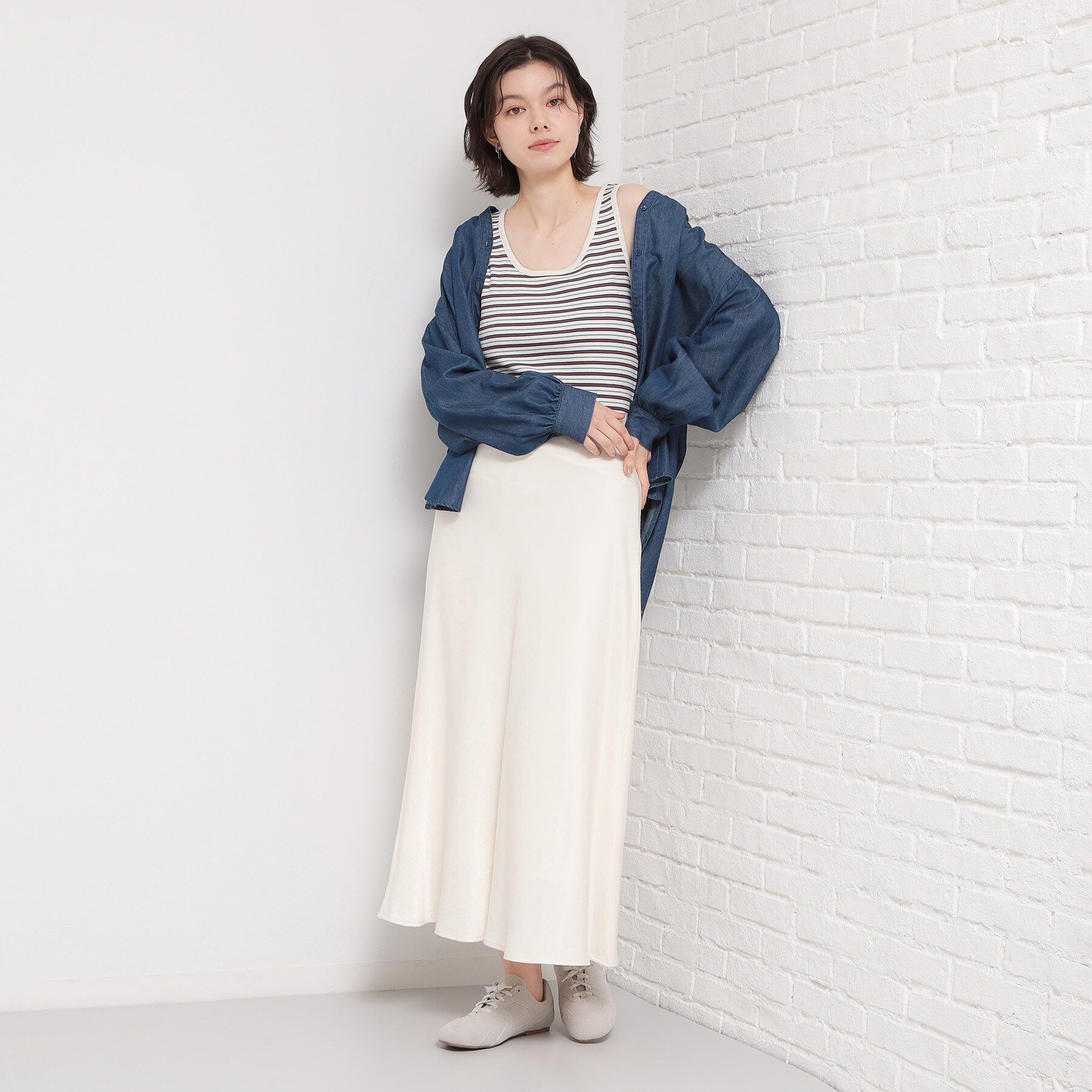 THE SHOP TK「マルチボーダーニットソータンク」|キャミソール|