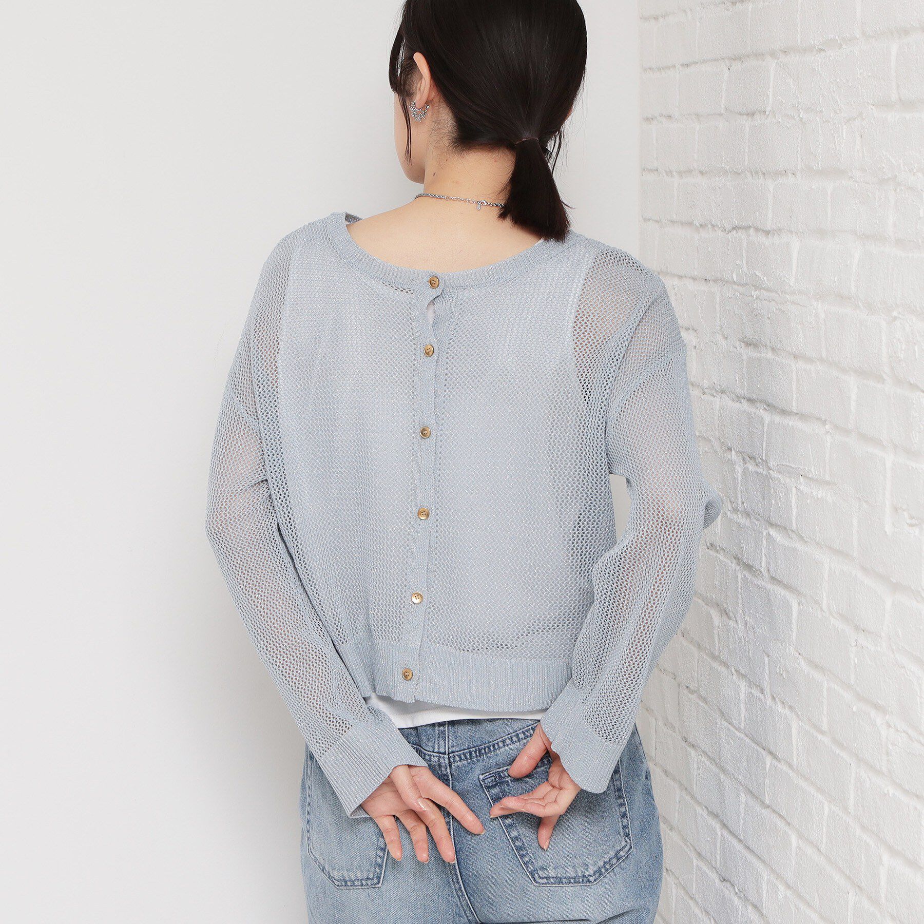 THE SHOP TK「【2点セット】前後2wayラメメッシュタンクセット」|ニット・セーター|