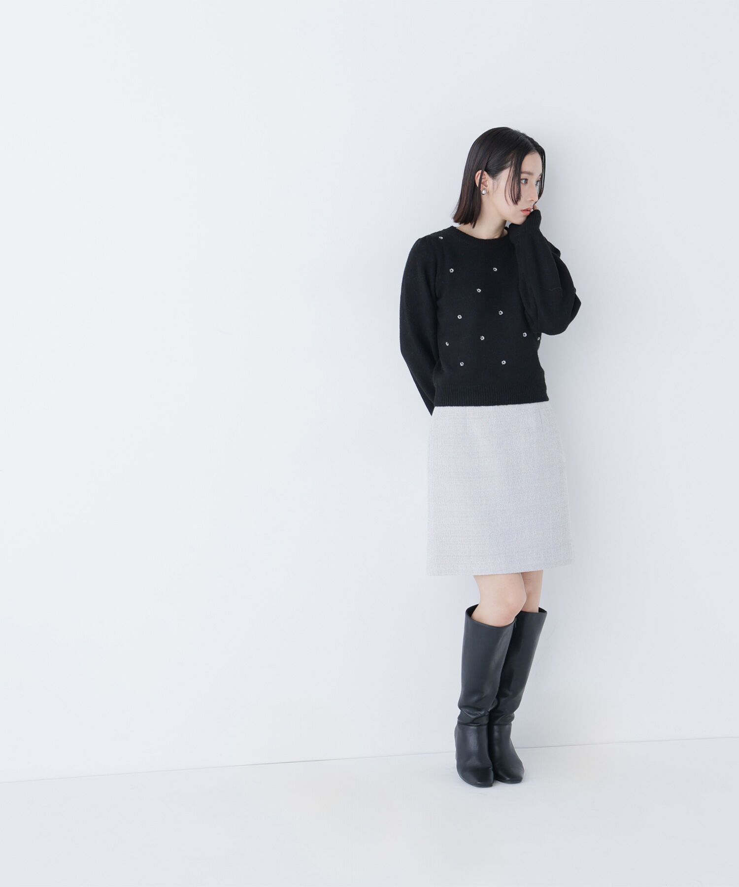  「フラワー刺繍ニット」|ニット・セーター|