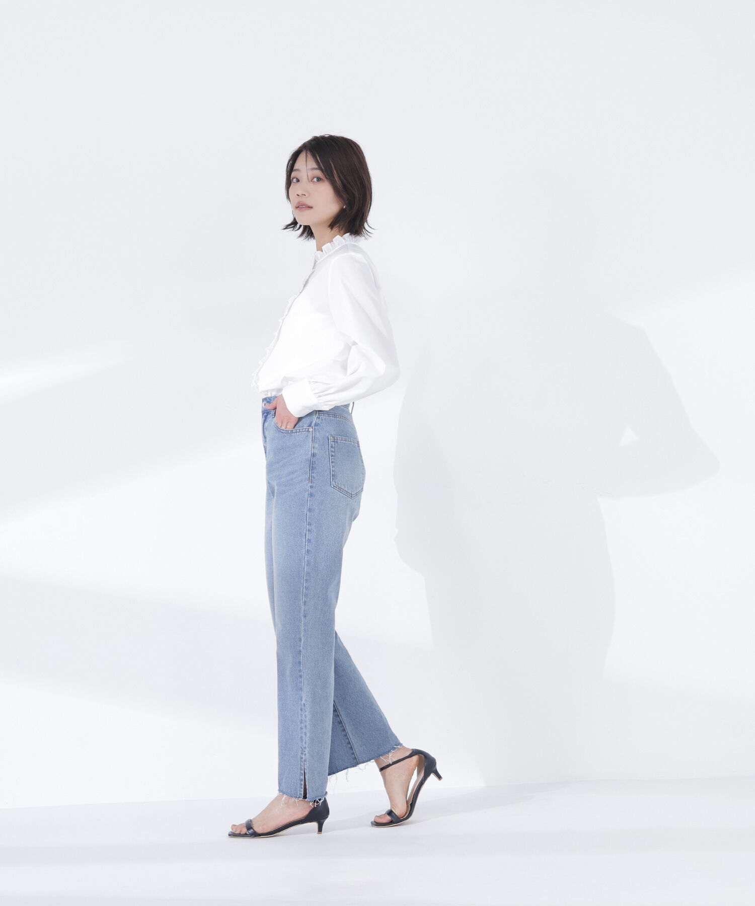  「スタンドネックフリルブラウス」|シャツ・ブラウス|