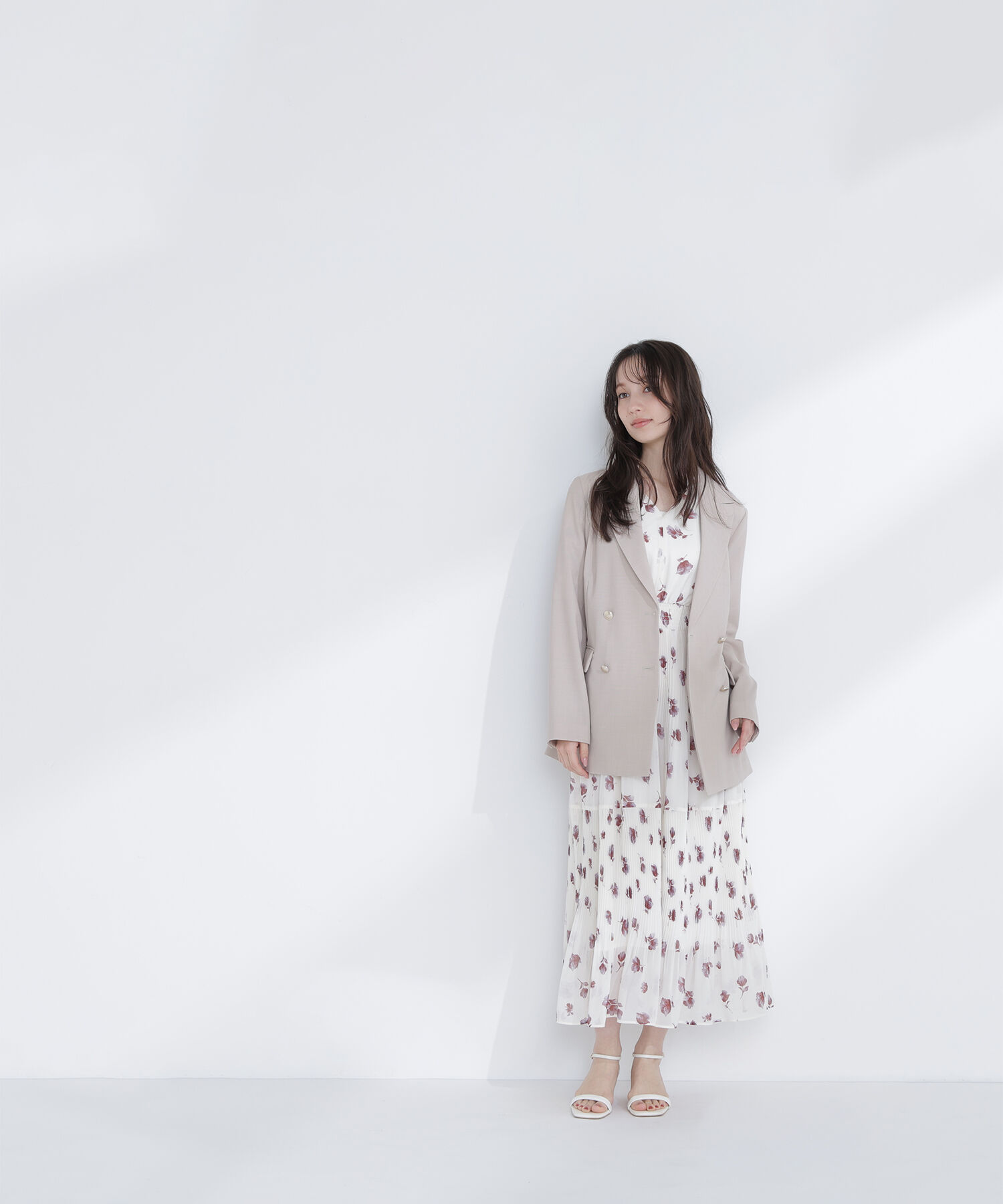  「リネンライクダブルブレストボクシージャケット」|ブルゾン・スタジャン|