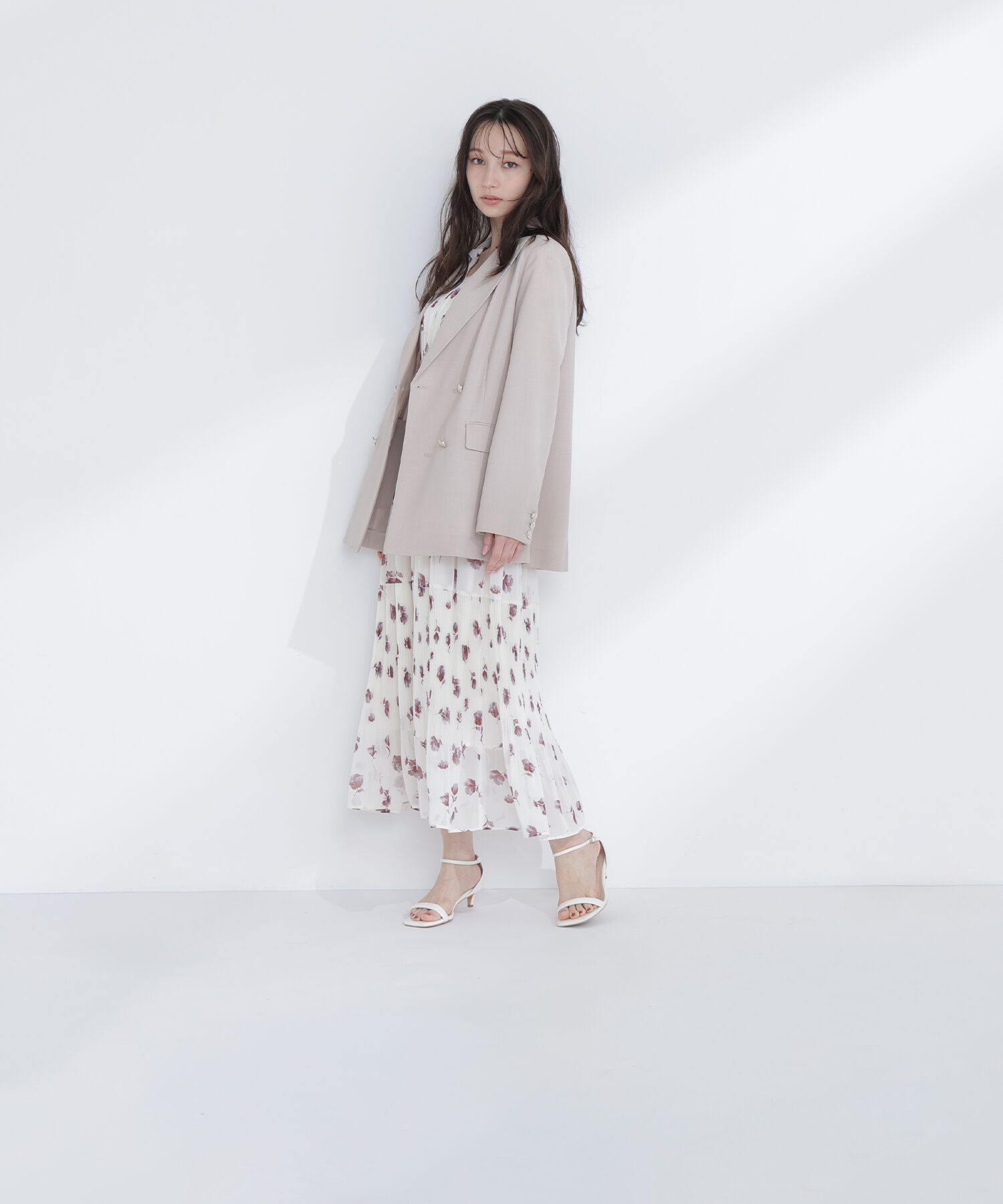  「リネンライクダブルブレストボクシージャケット」|ブルゾン・スタジャン|