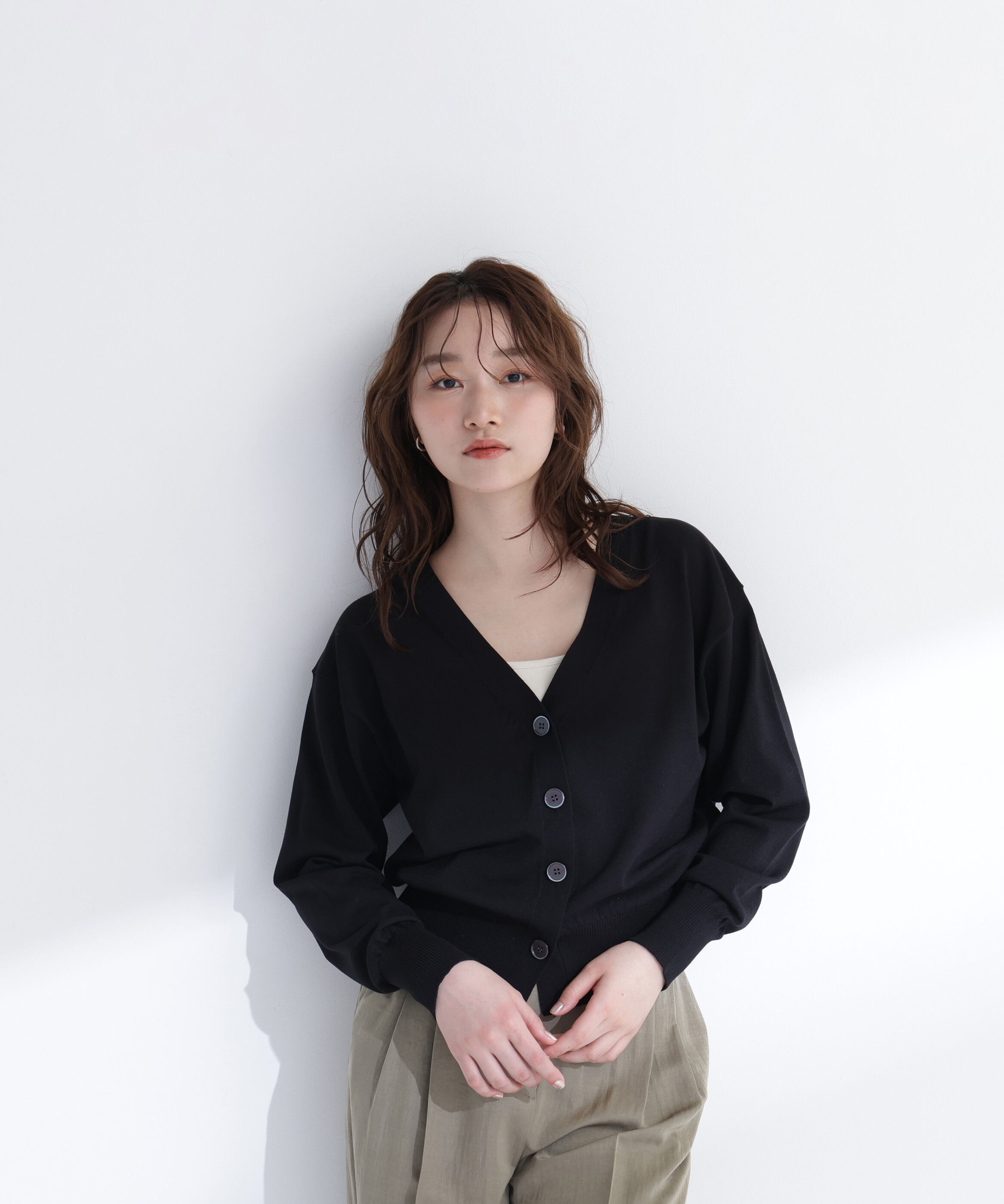  「毎日頼れる！右腕カーデ」|ニット・セーター|ブラック