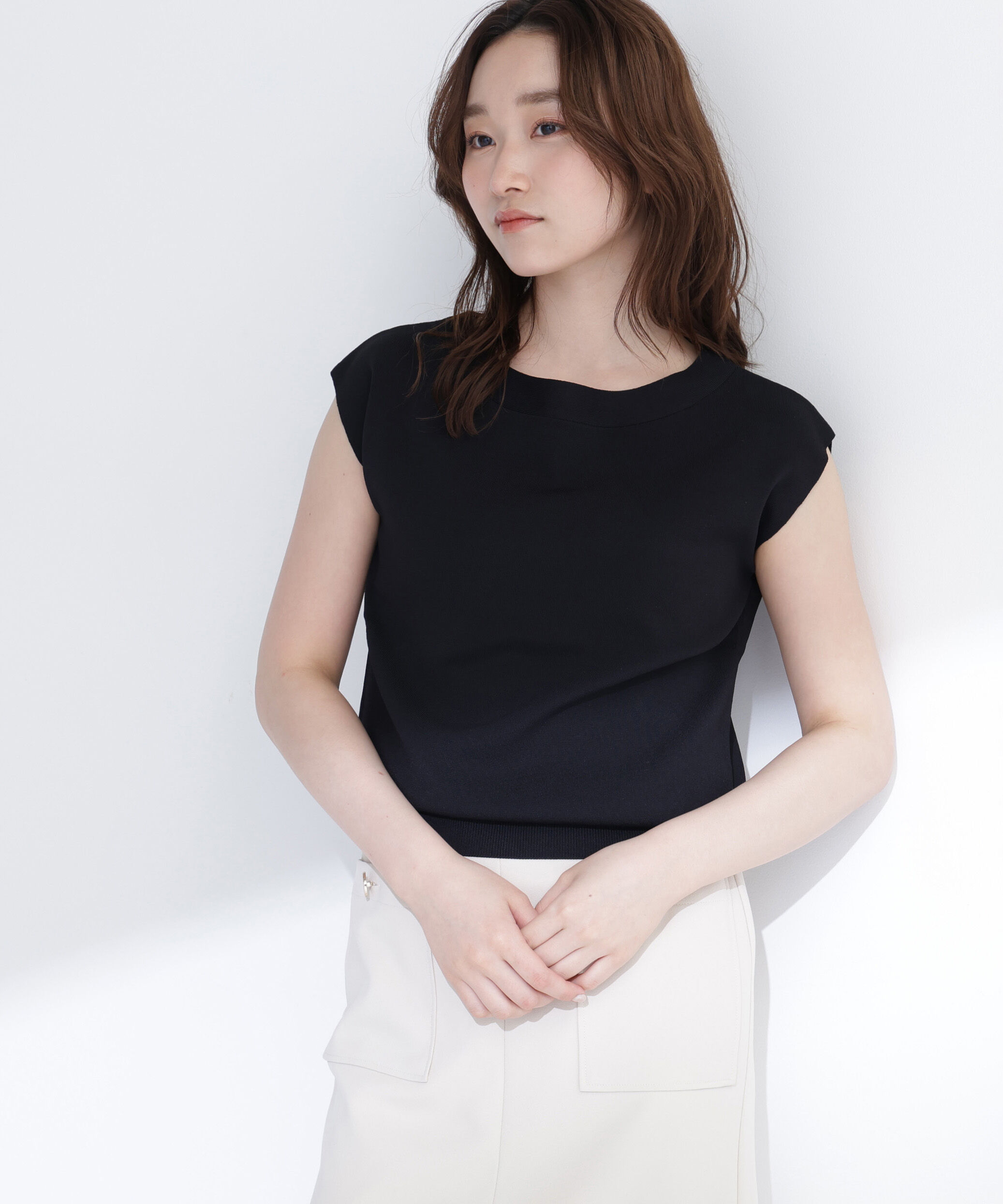  「総針ベーシックニット ボートネック」|ニット・セーター|