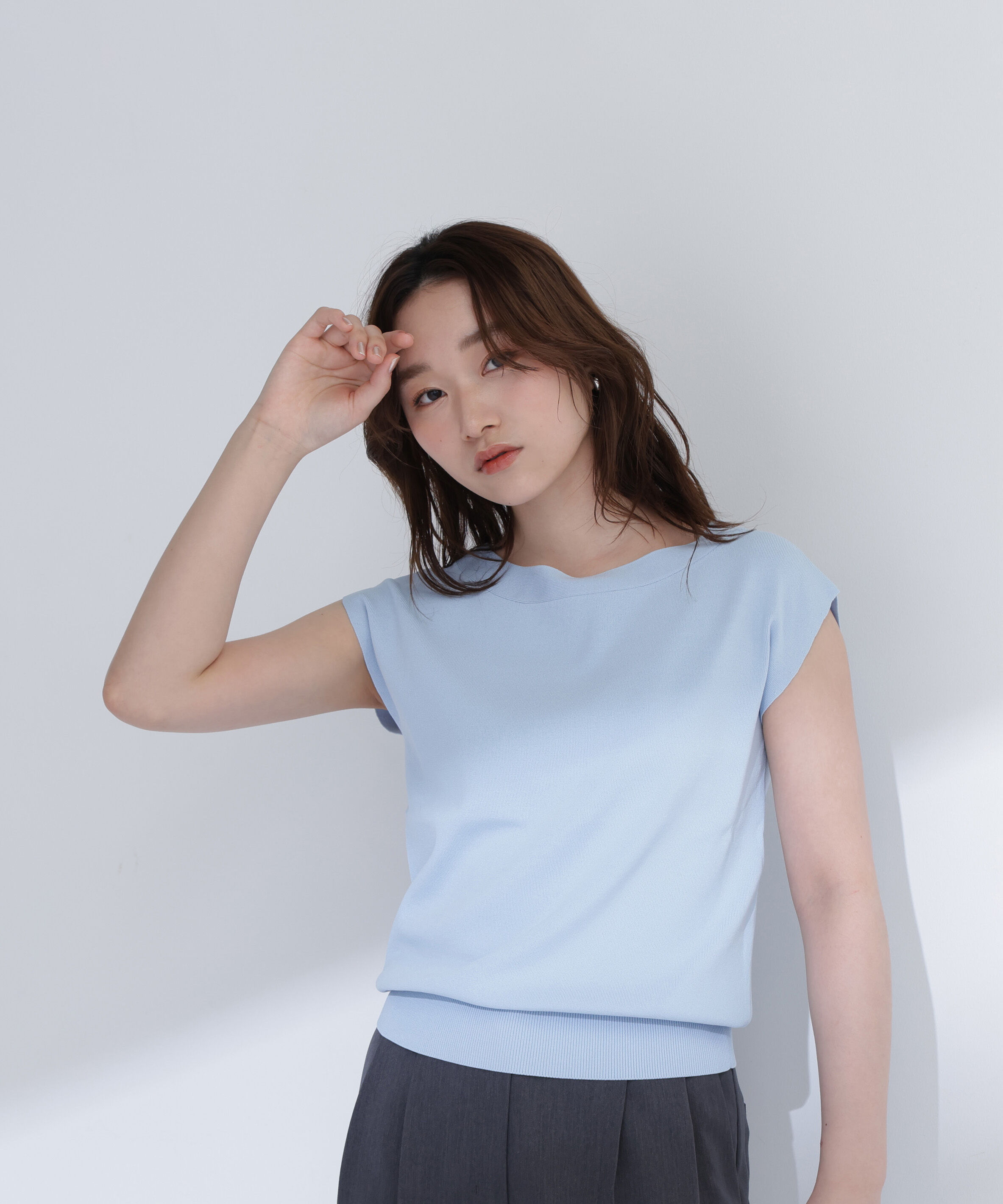  「総針ベーシックニット ボートネック」|ニット・セーター|