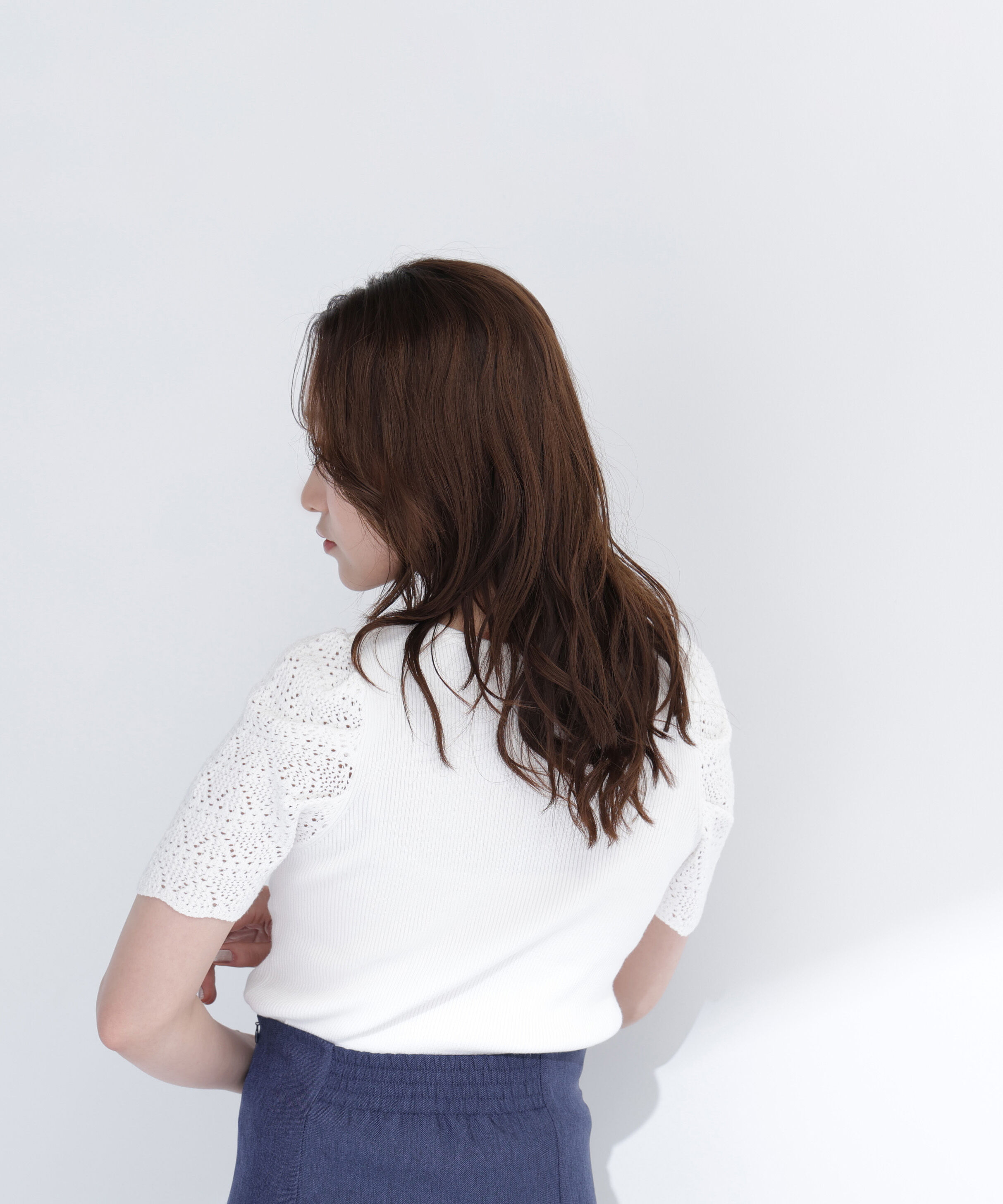  「柄編みスリーブニット」|ニット・セーター|