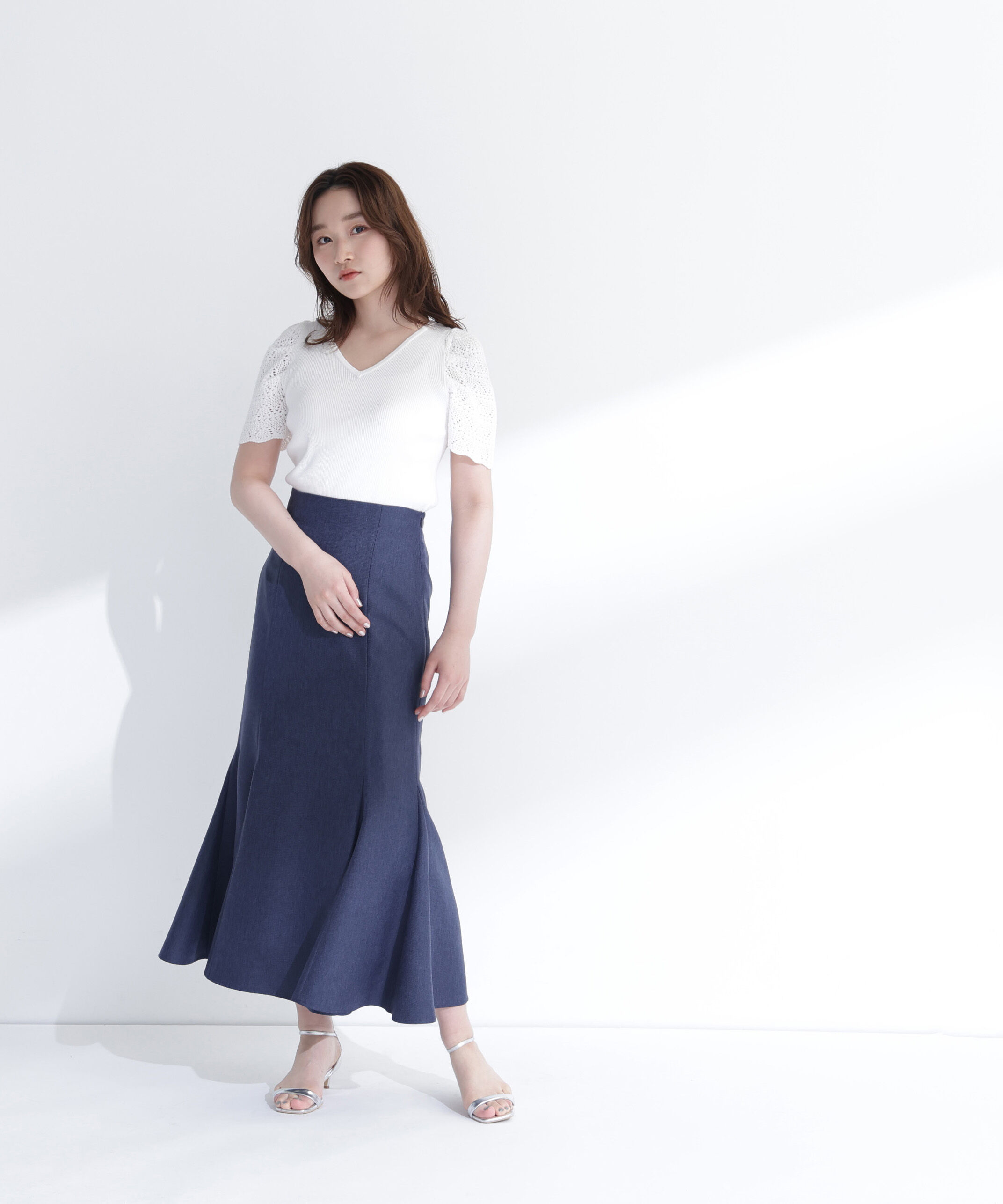  「柄編みスリーブニット」|ニット・セーター|