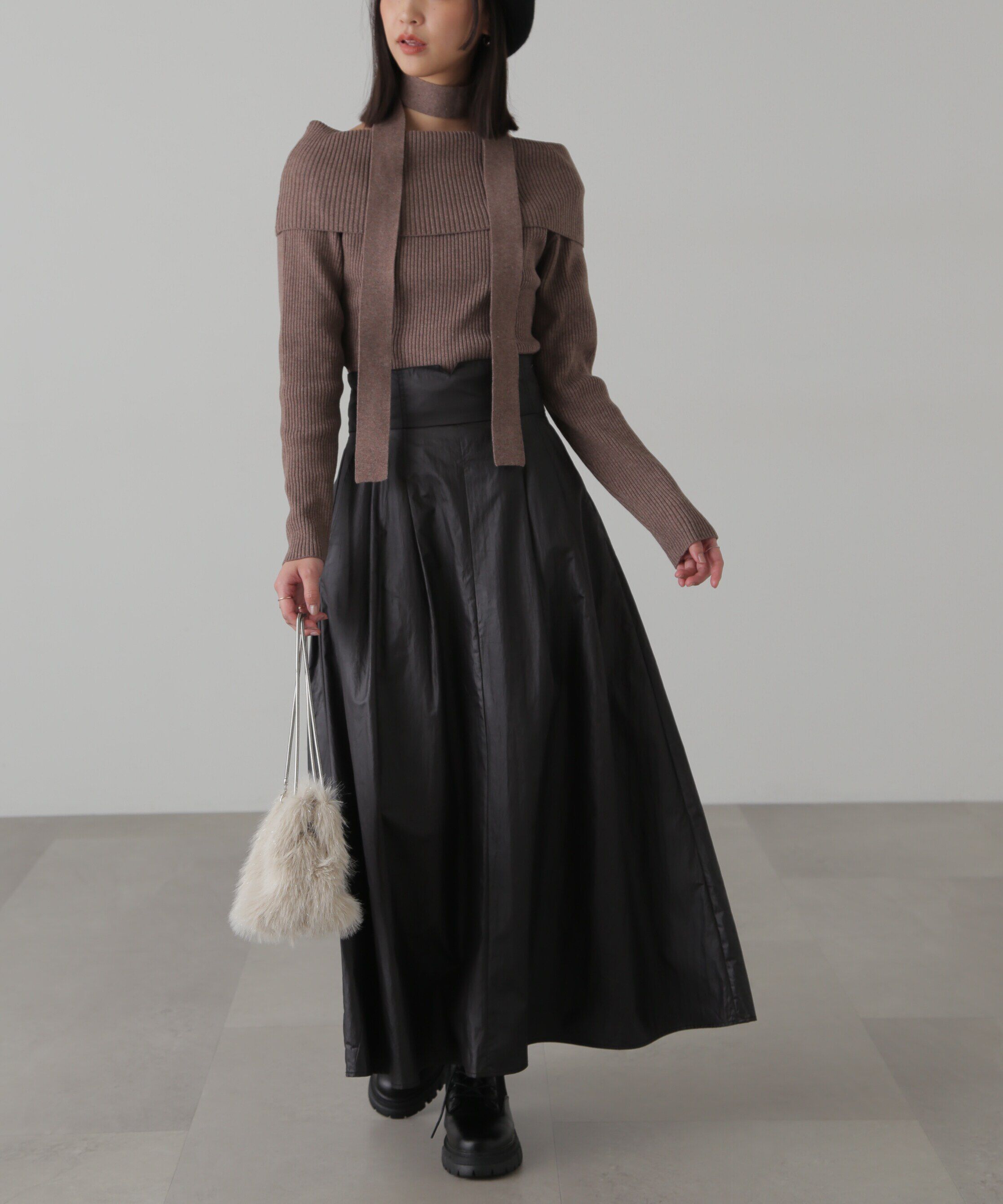  「ハイウエストタックスカート」|スカート|