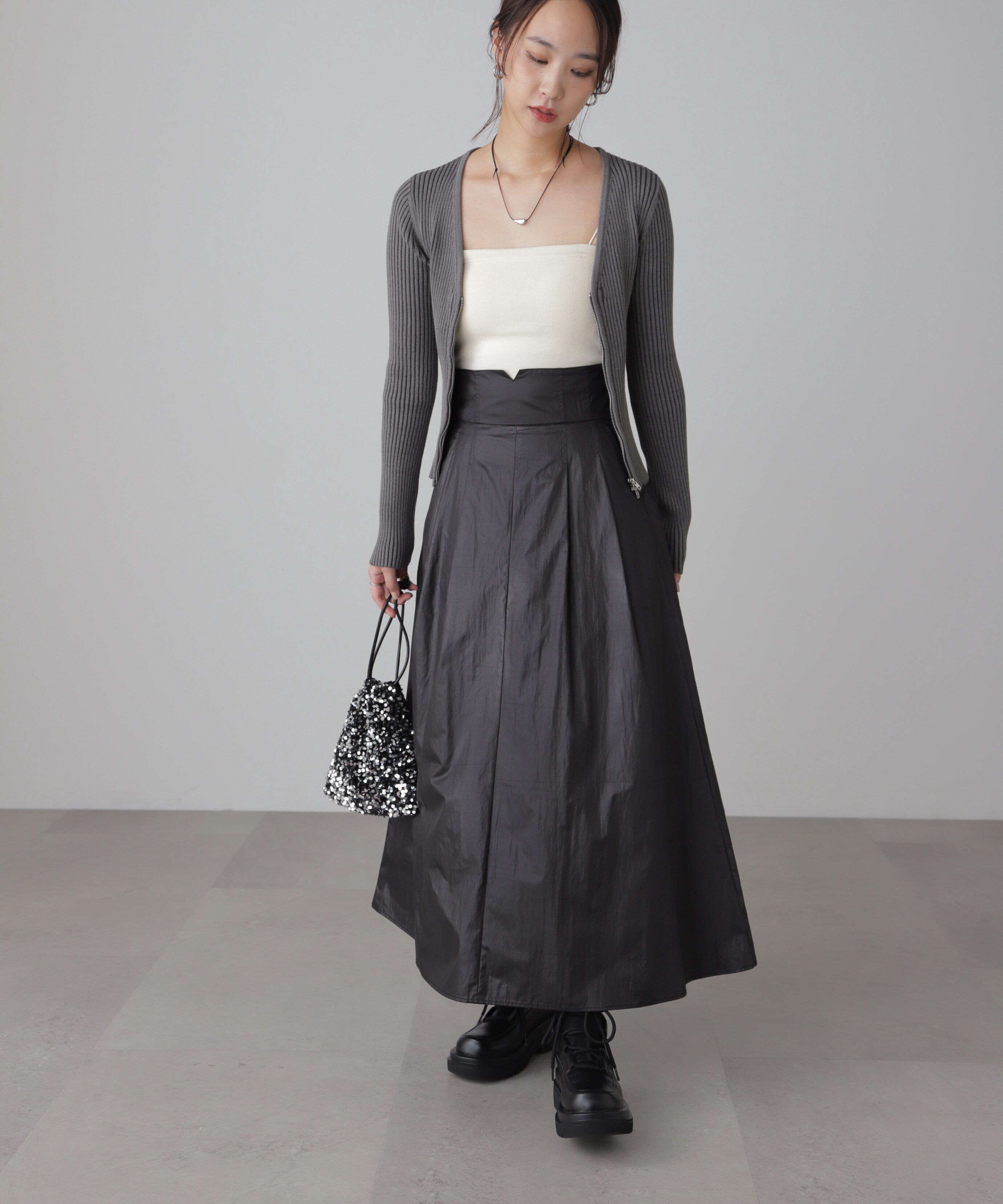  「ハイウエストタックスカート」|スカート|