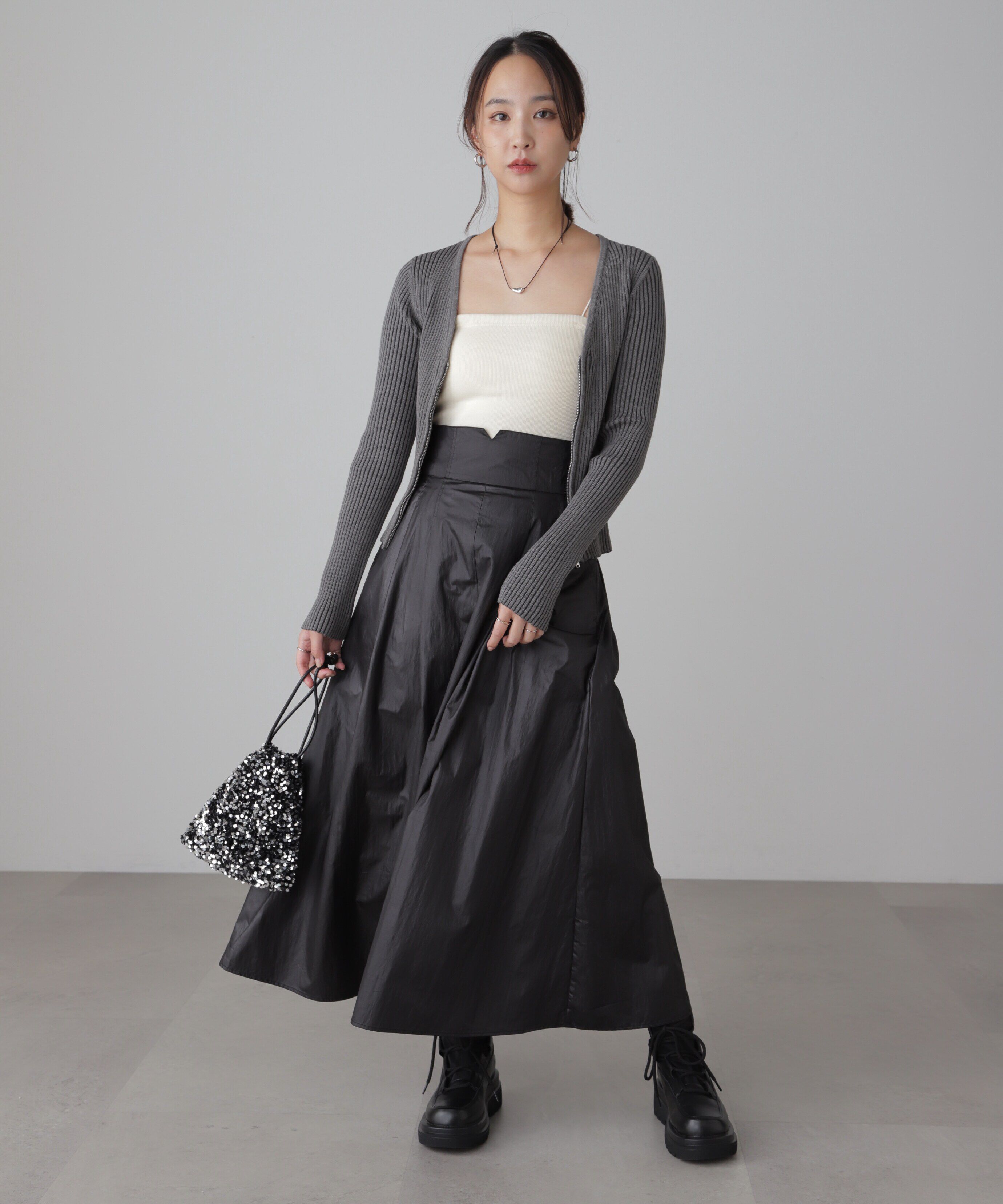  「ハイウエストタックスカート」|スカート|