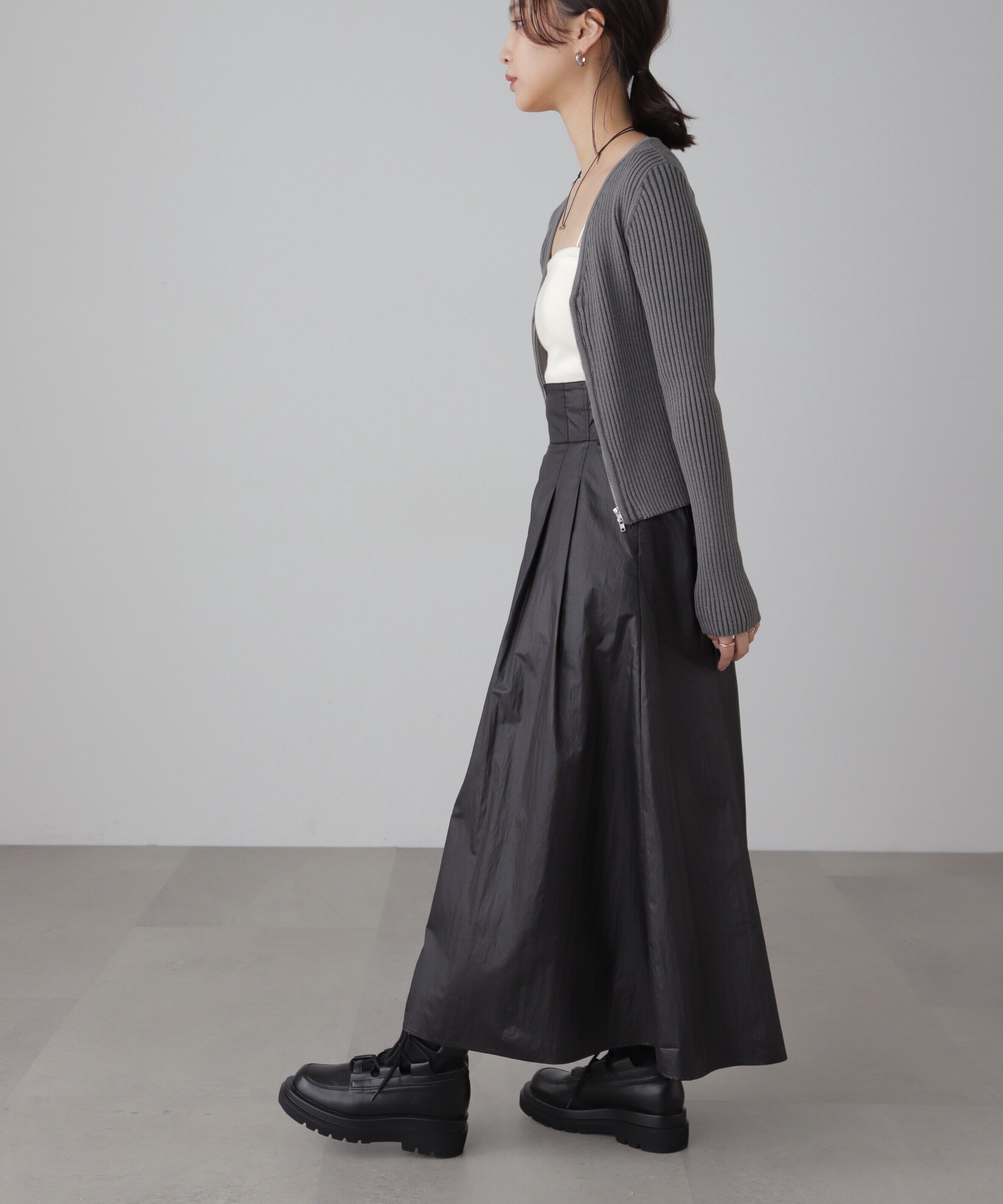  「ハイウエストタックスカート」|スカート|