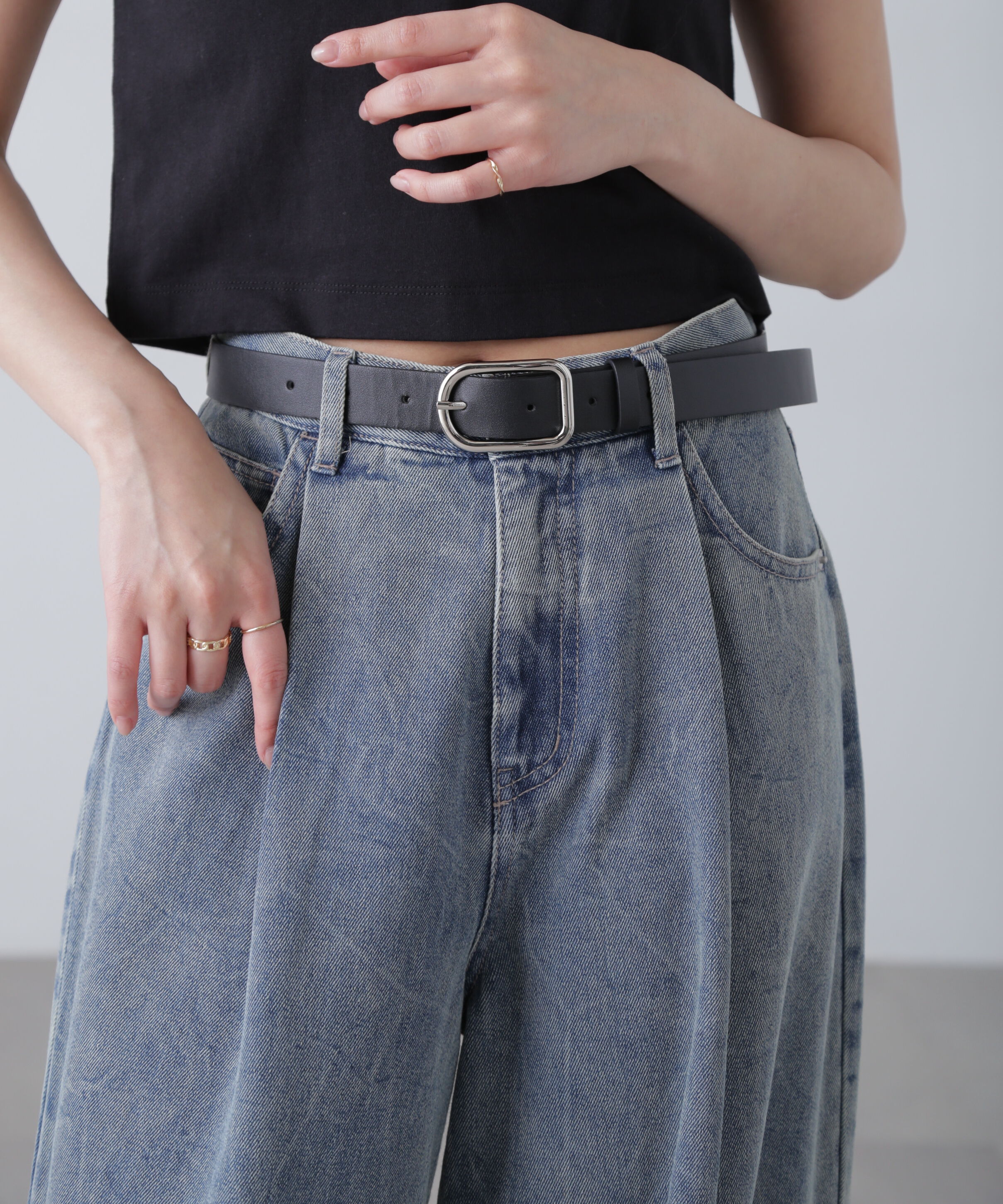  「ロングDカンベルト」|ハンカチ|ブラック