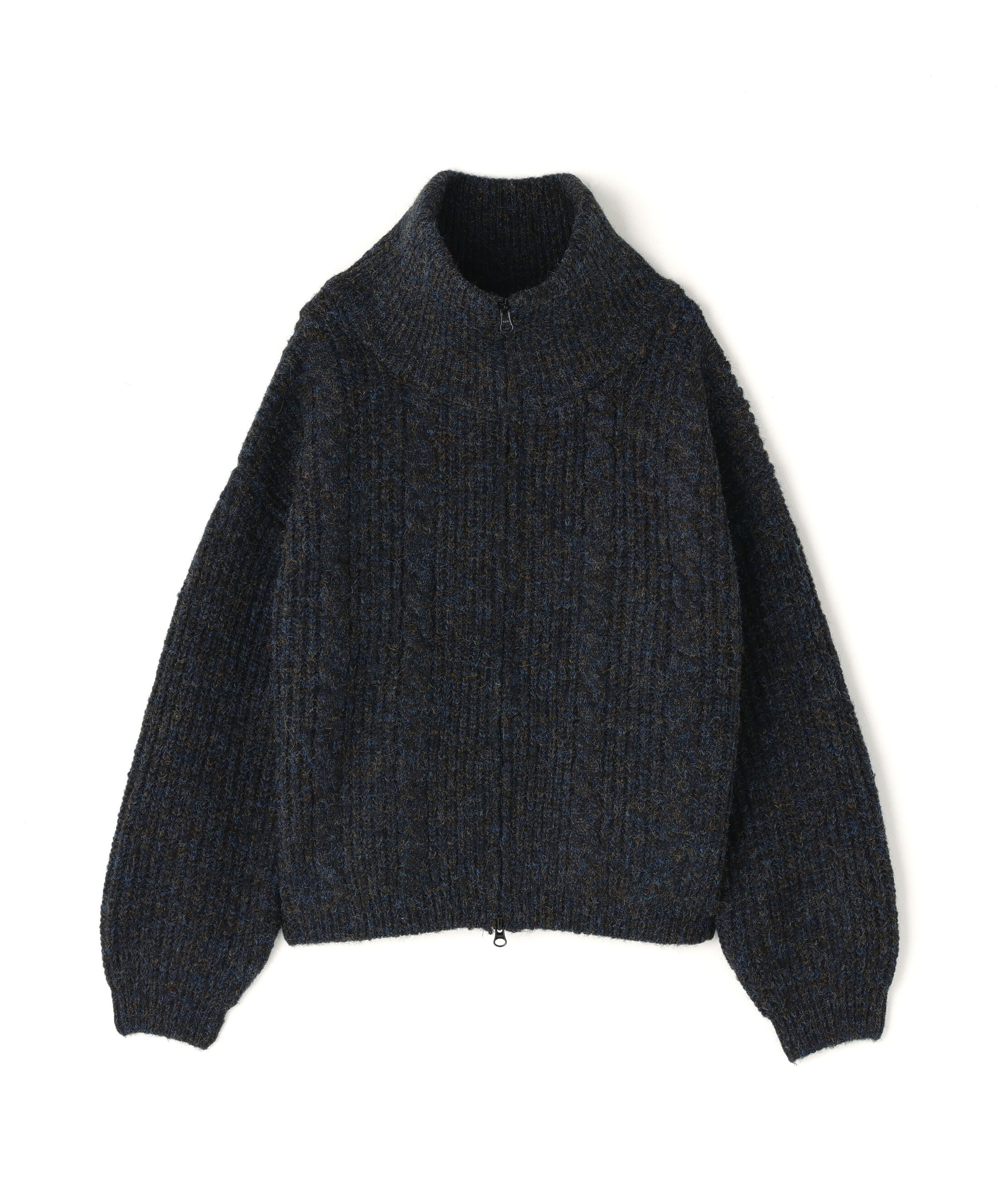  「スタンドネックショート丈ジップニットブルゾン」|ブルゾン・スタジャン|