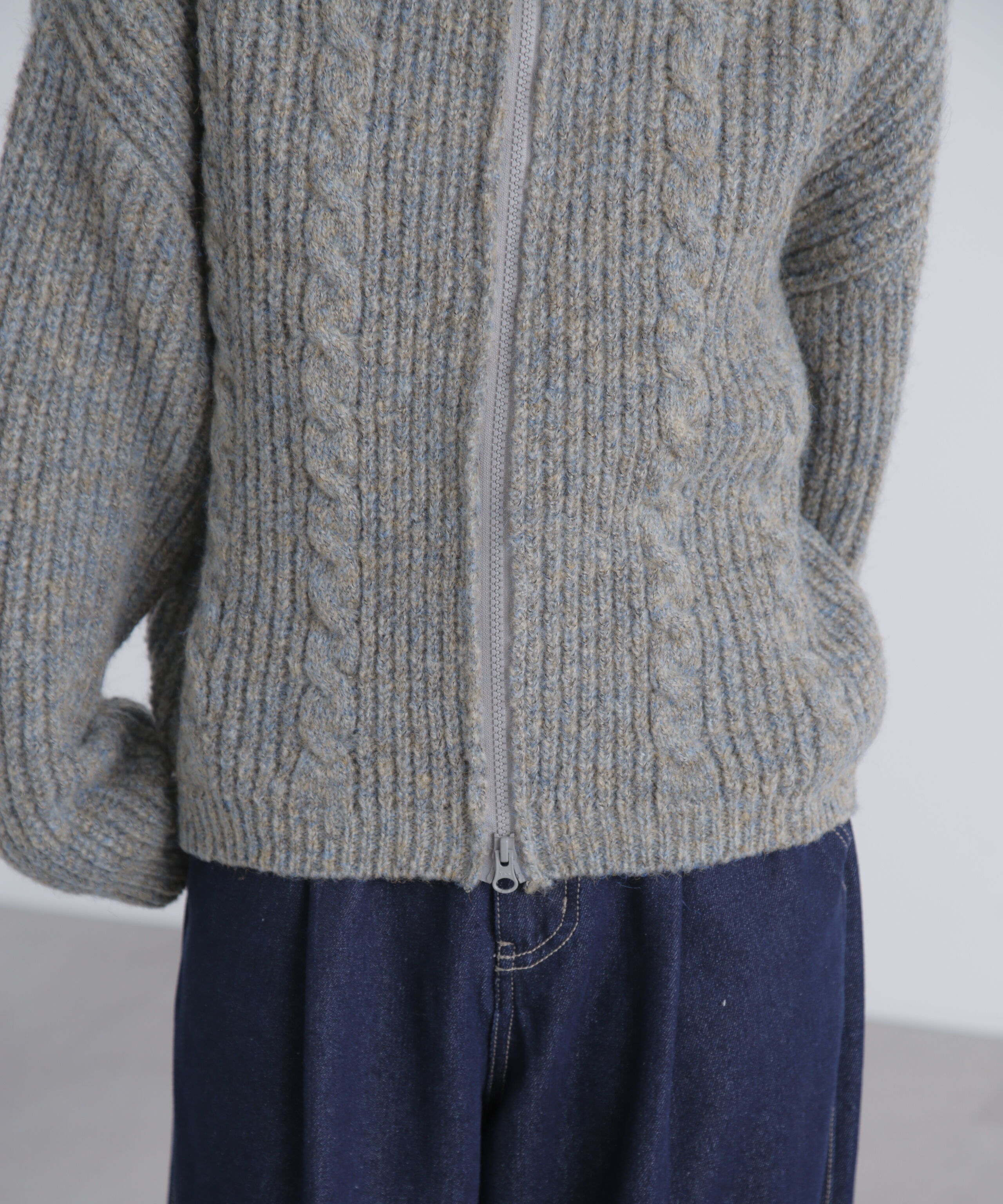  「スタンドネックショート丈ジップニットブルゾン」|ブルゾン・スタジャン|