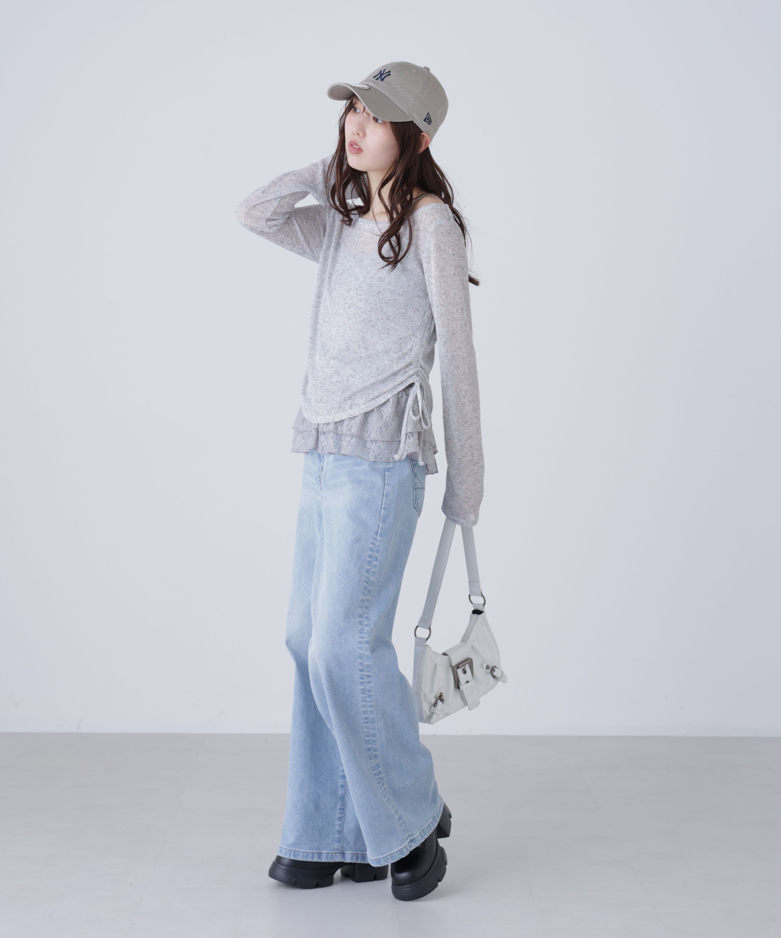  「メランジドロストレースティアードキャミセット」|Tシャツ・カットソー|