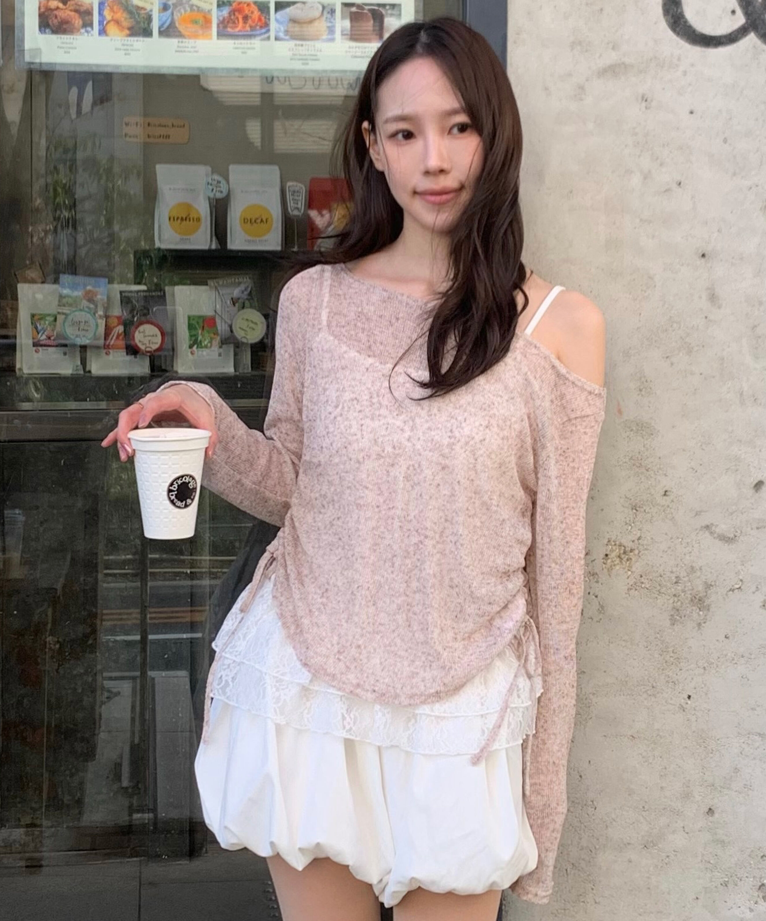  「メランジドロストレースティアードキャミセット」|Tシャツ・カットソー|