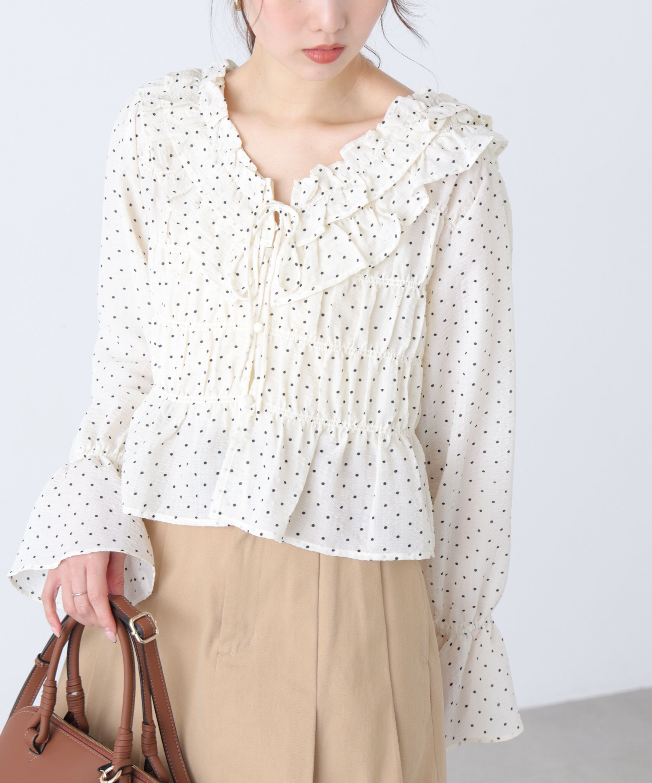  「アソート前後2wayフリルブラウス」|シャツ・ブラウス|