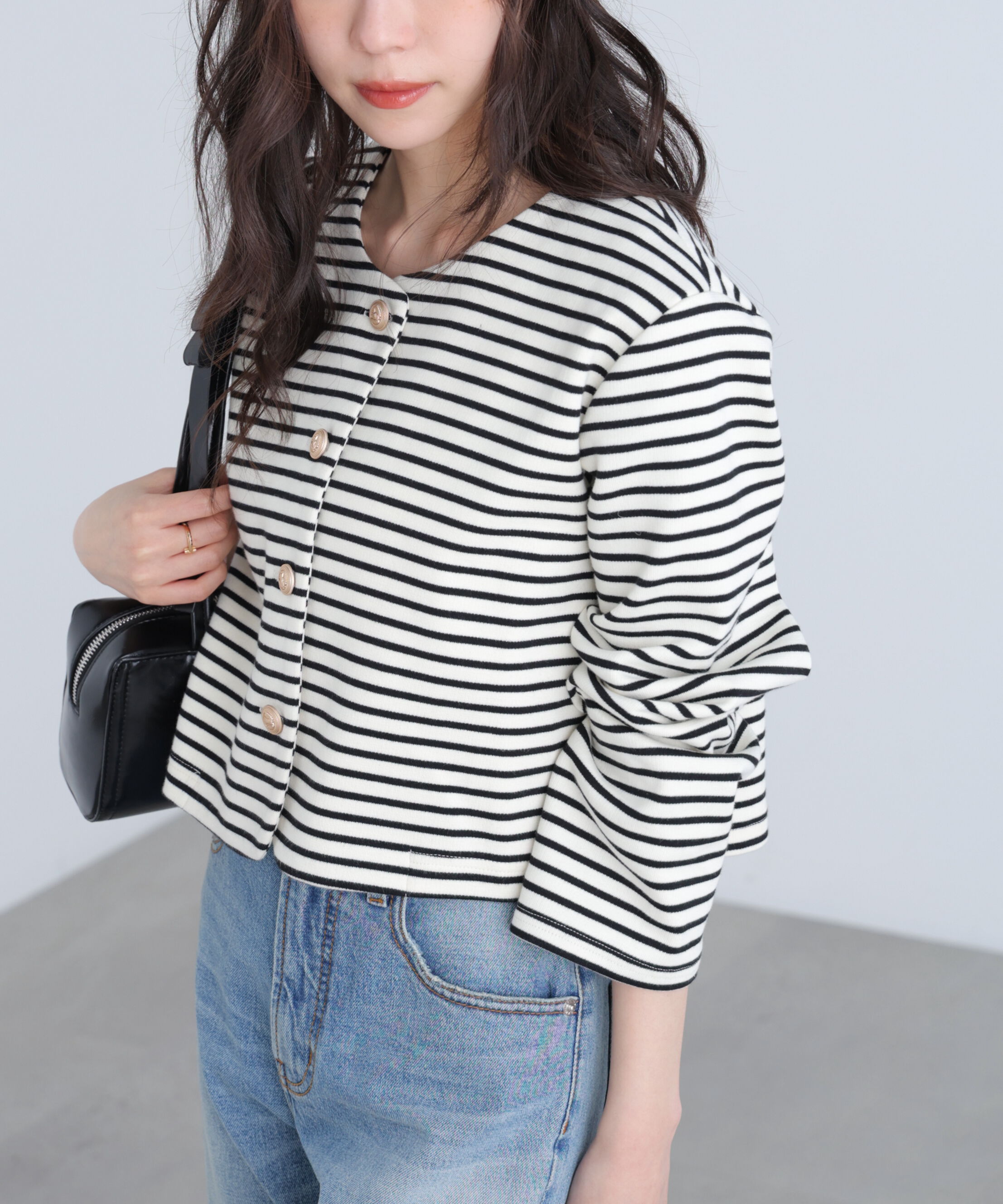  「金ボタンノーカラージャケット」|ブルゾン・スタジャン|