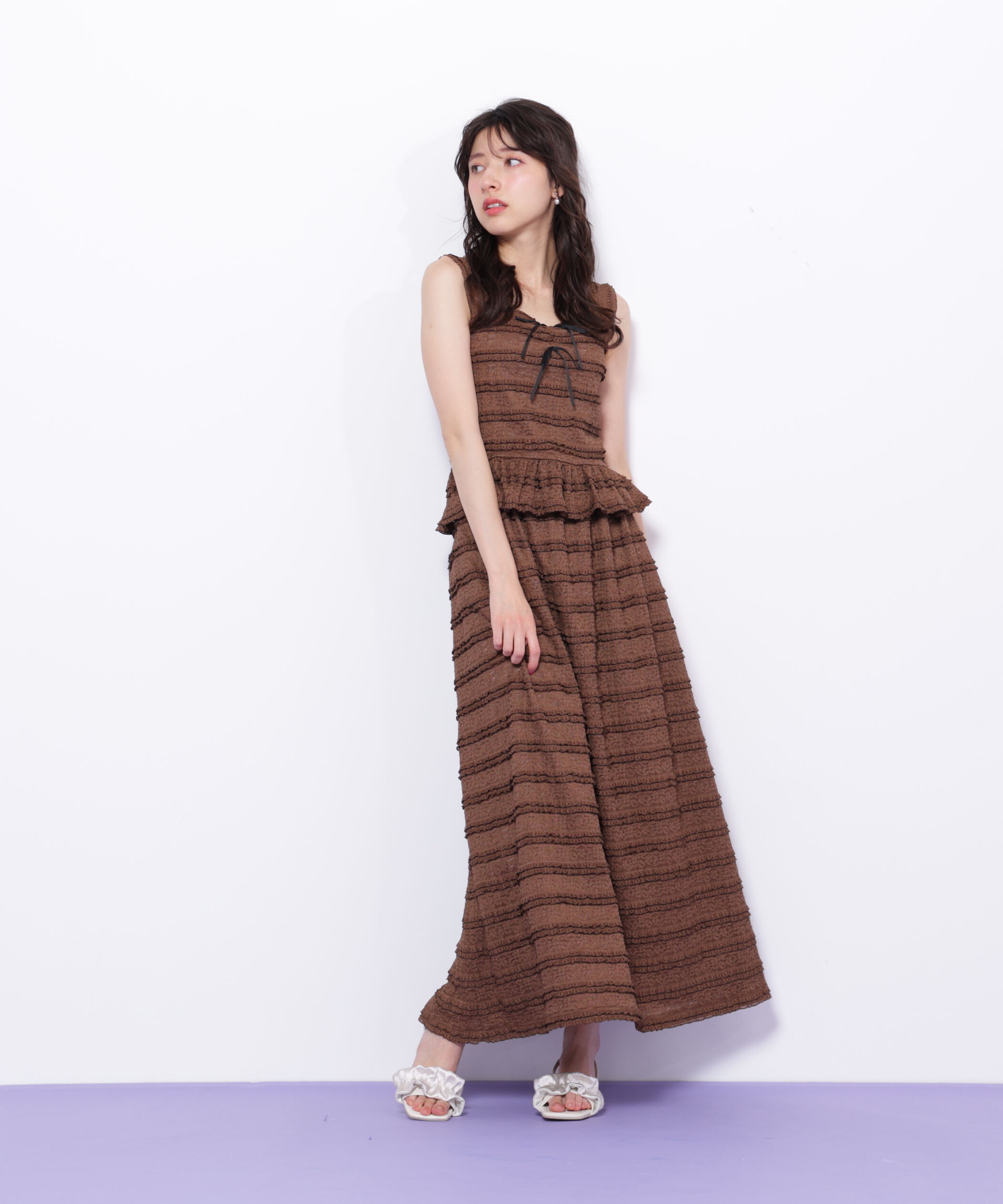  「バイカラーストレッチレースセットアップ」|ワンピース|