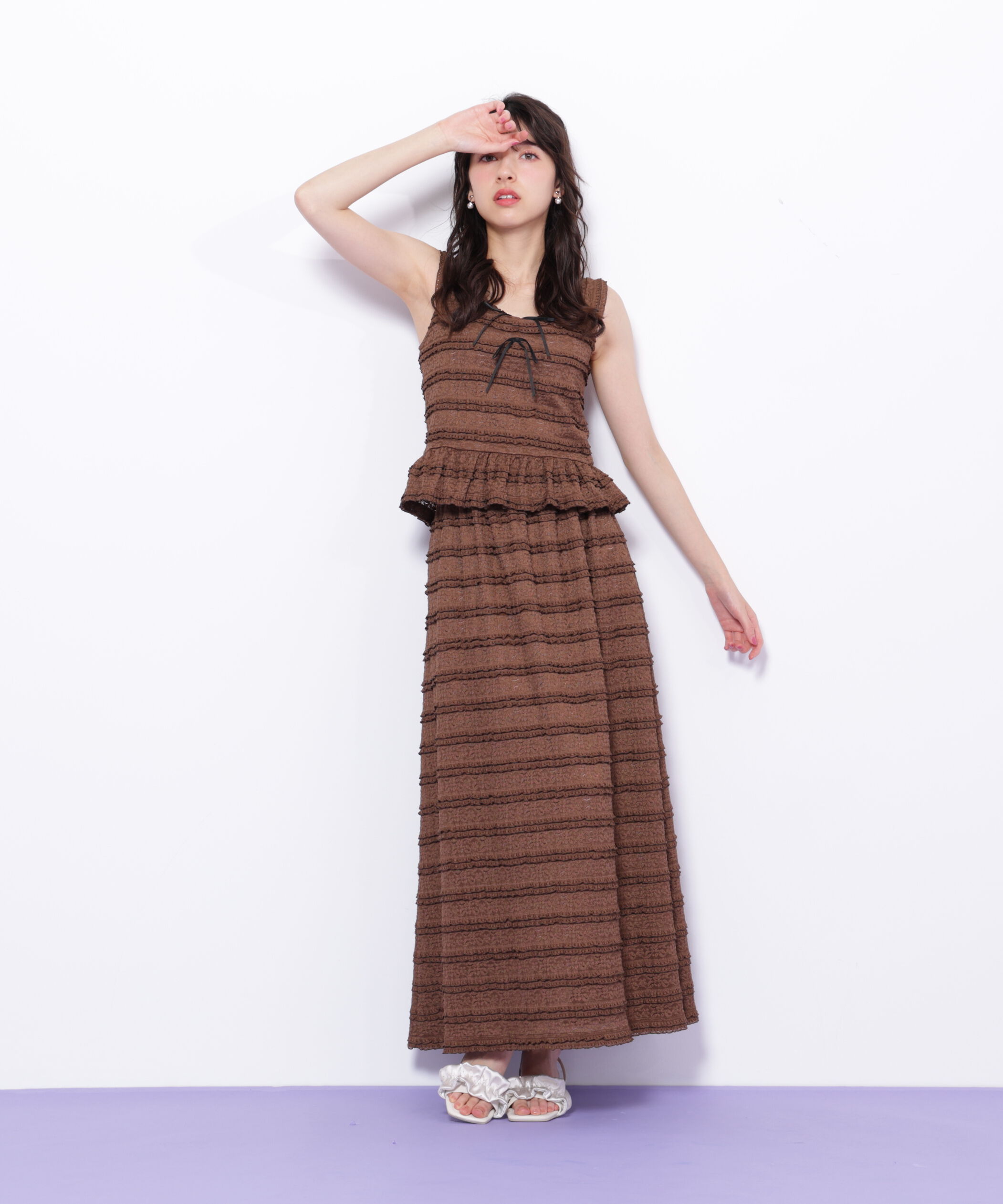  「バイカラーストレッチレースセットアップ」|ワンピース|