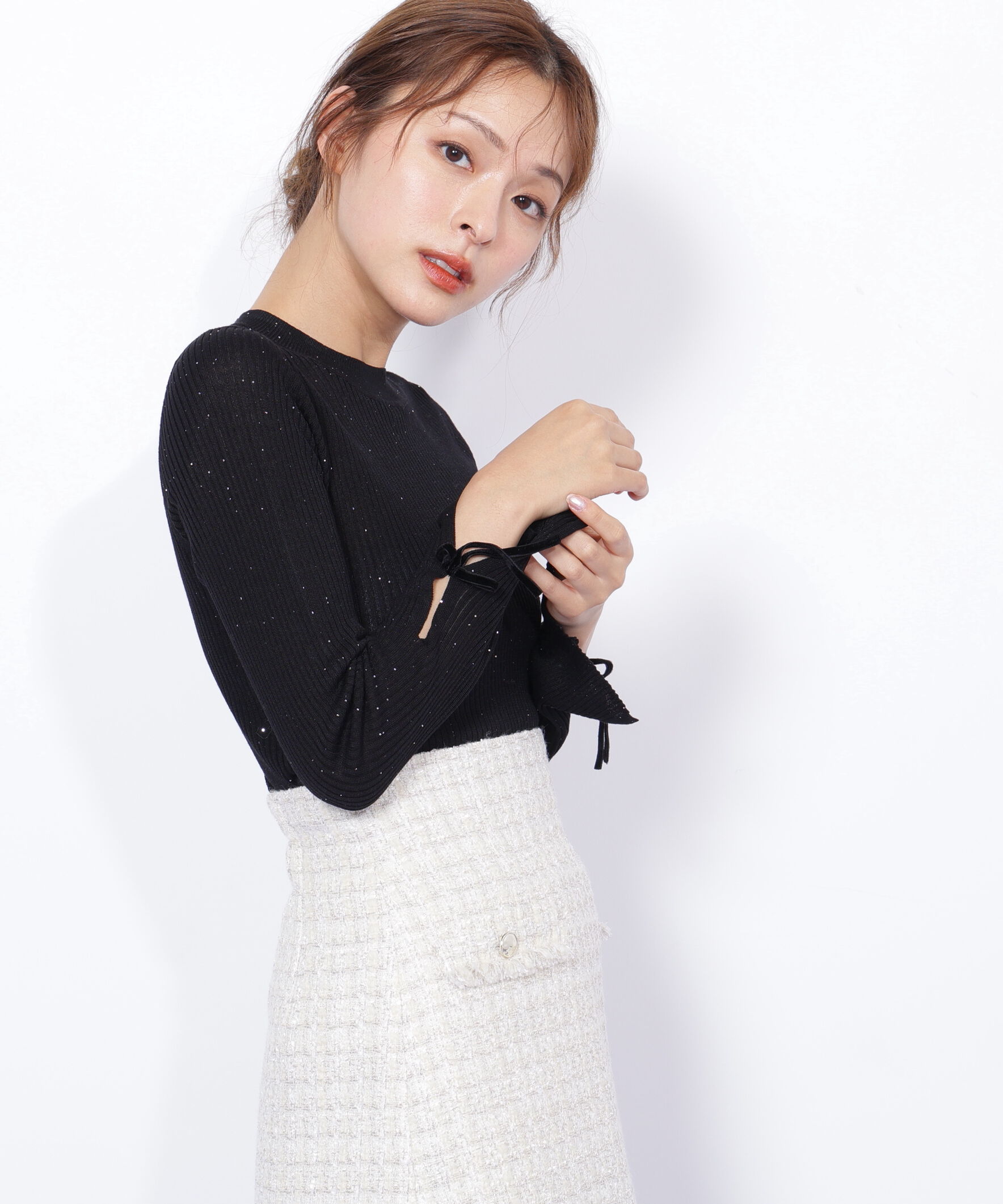  「スパンコールコンパクトリブニット」|ニット・セーター|