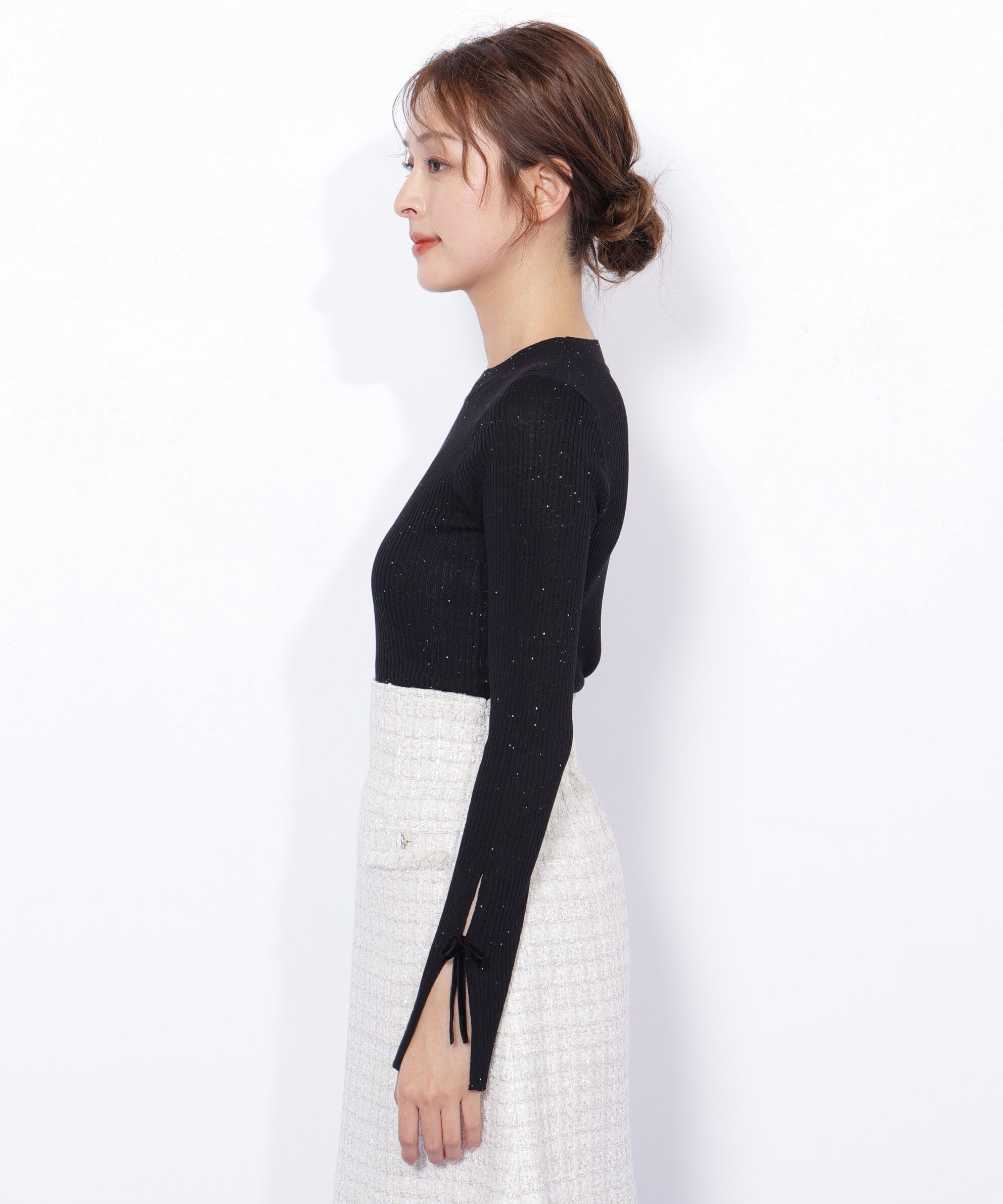  「スパンコールコンパクトリブニット」|ニット・セーター|