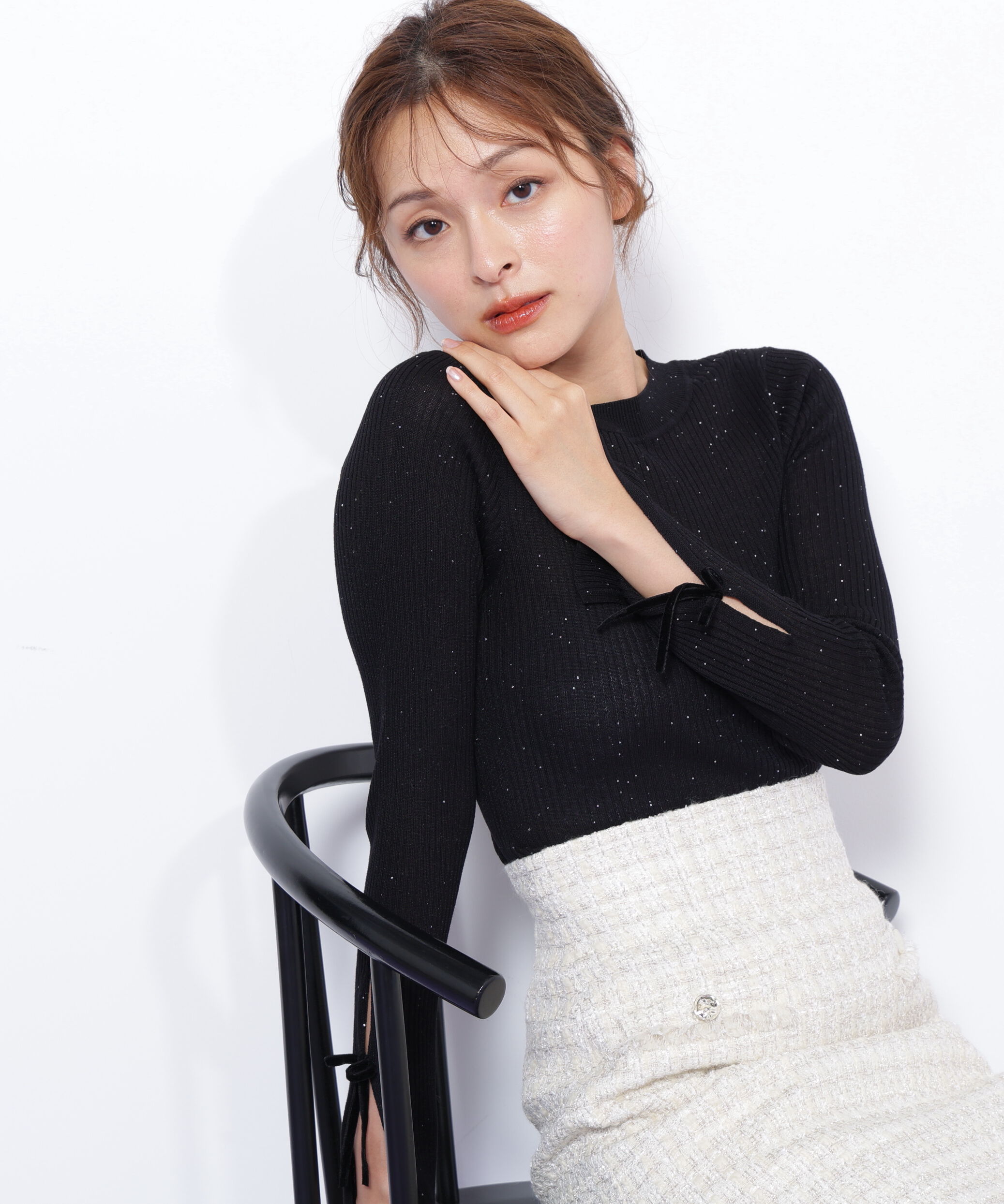  「スパンコールコンパクトリブニット」|ニット・セーター|