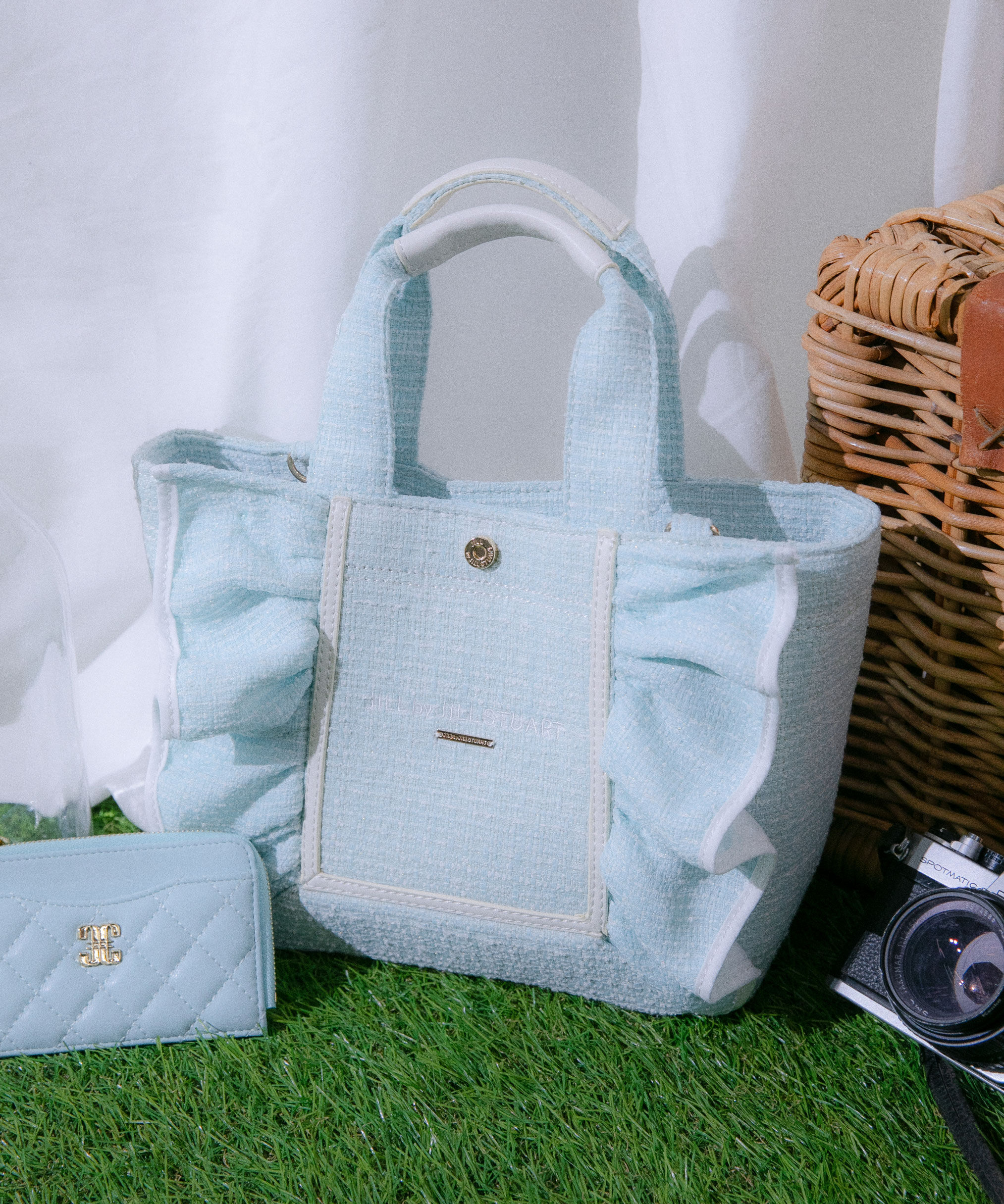  「パステルツイードフレームフリルトートバッグ」|その他|