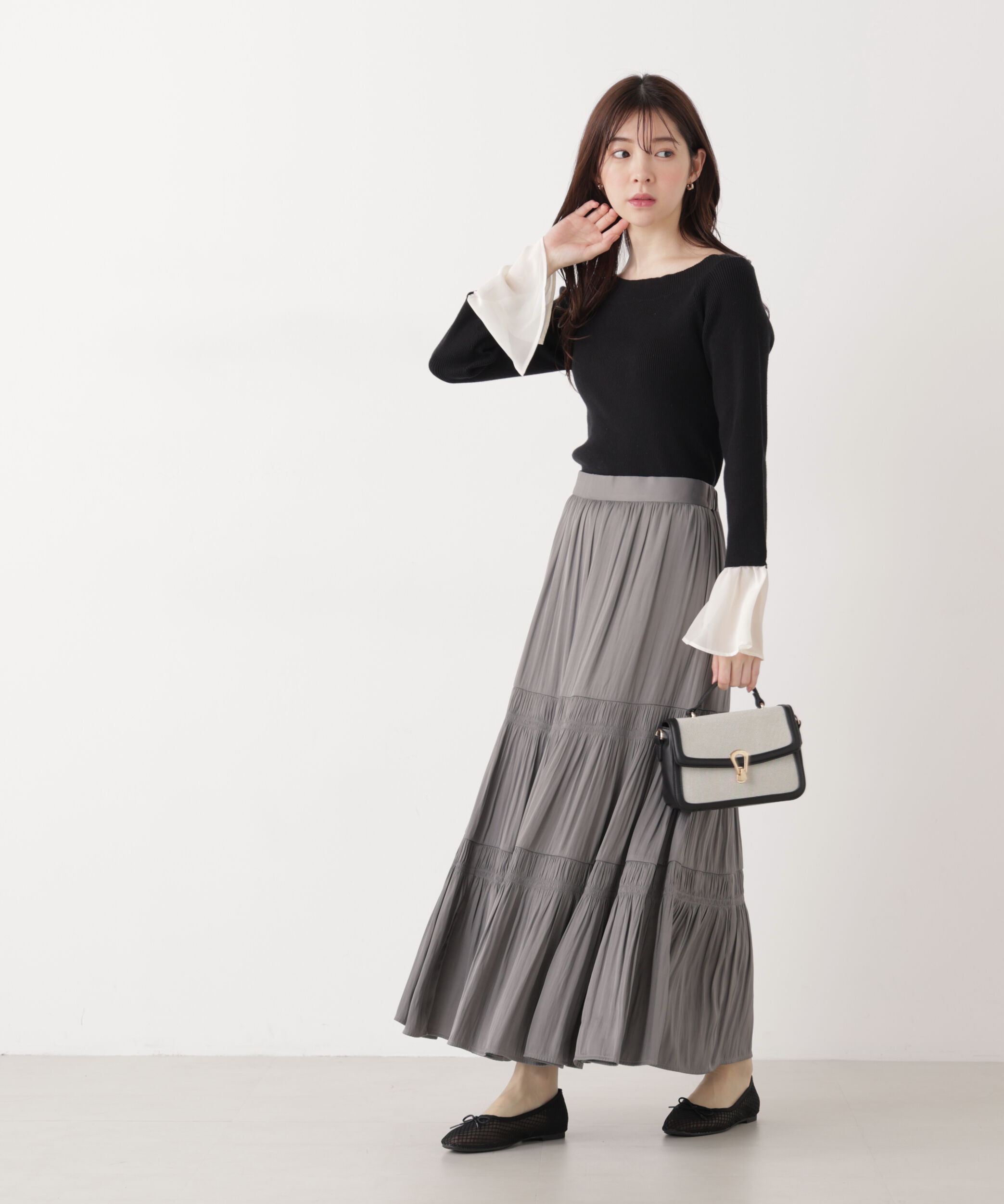 PROPORTION BODY DRESSING「《EDIT COLOGNE》ランダムギャザースカート　26SS」|スカート|