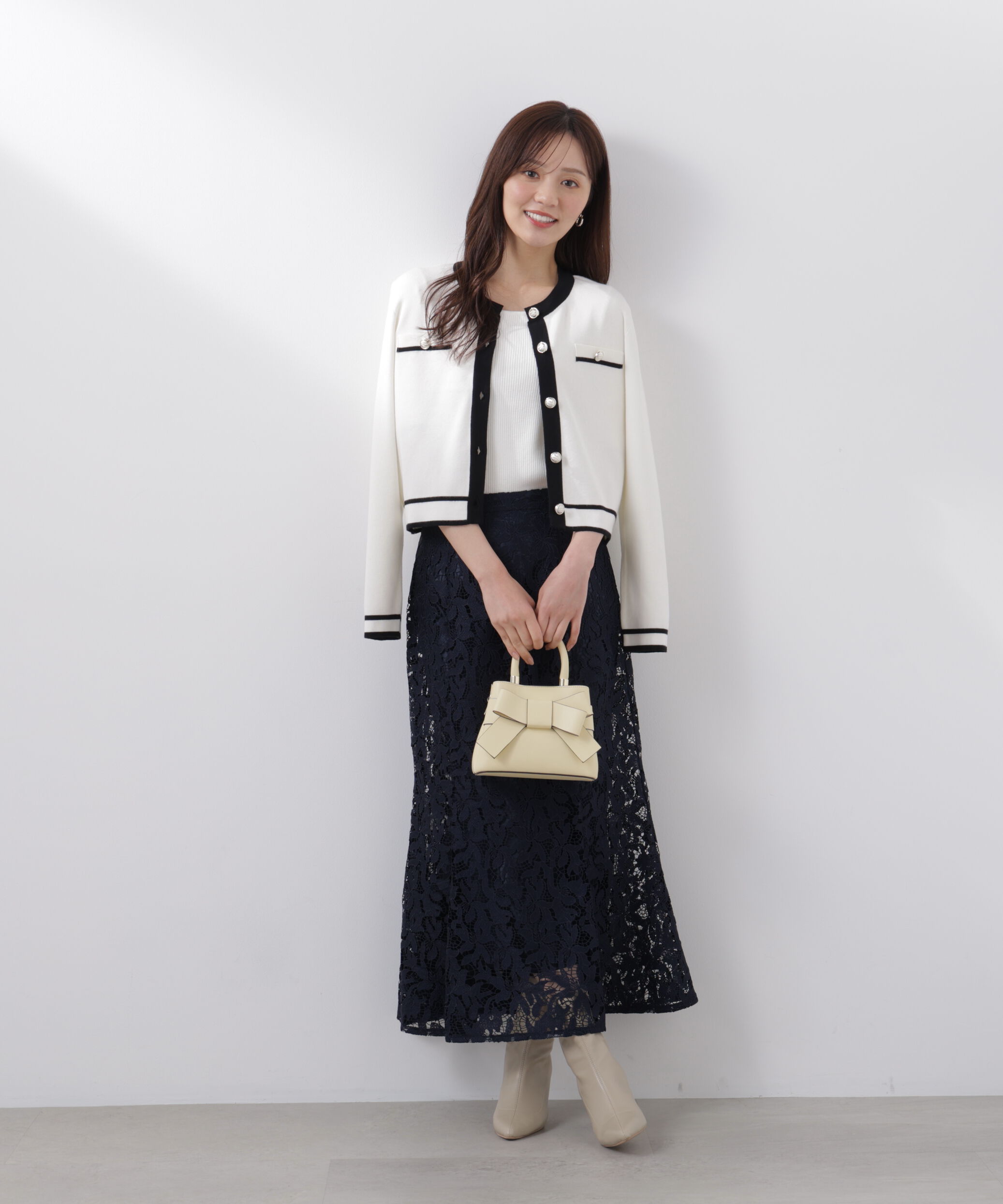 PROPORTION BODY DRESSING「バイカラーアンサンブル　26SS」|ニット・セーター|