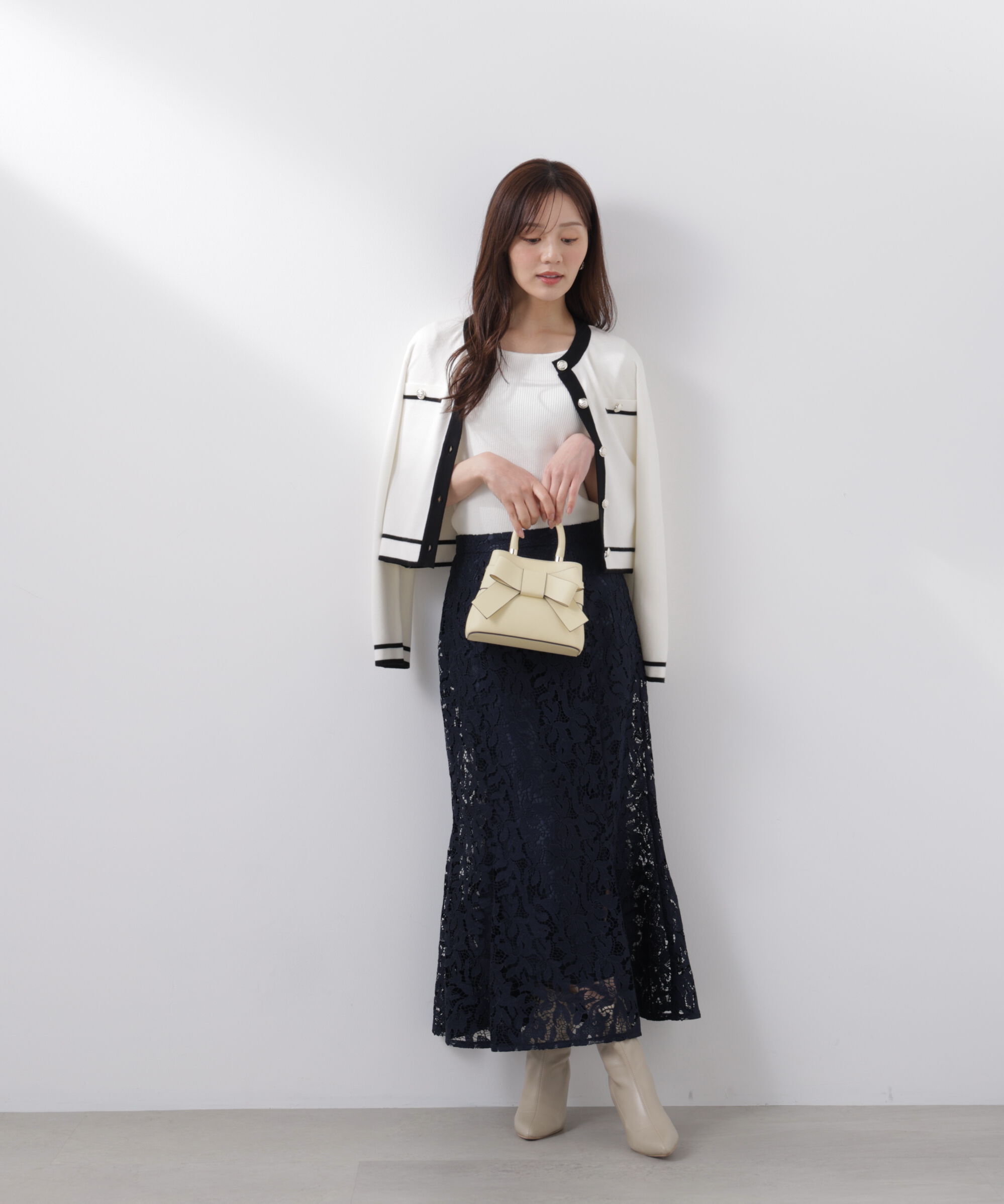 PROPORTION BODY DRESSING「バイカラーアンサンブル　26SS」|ニット・セーター|