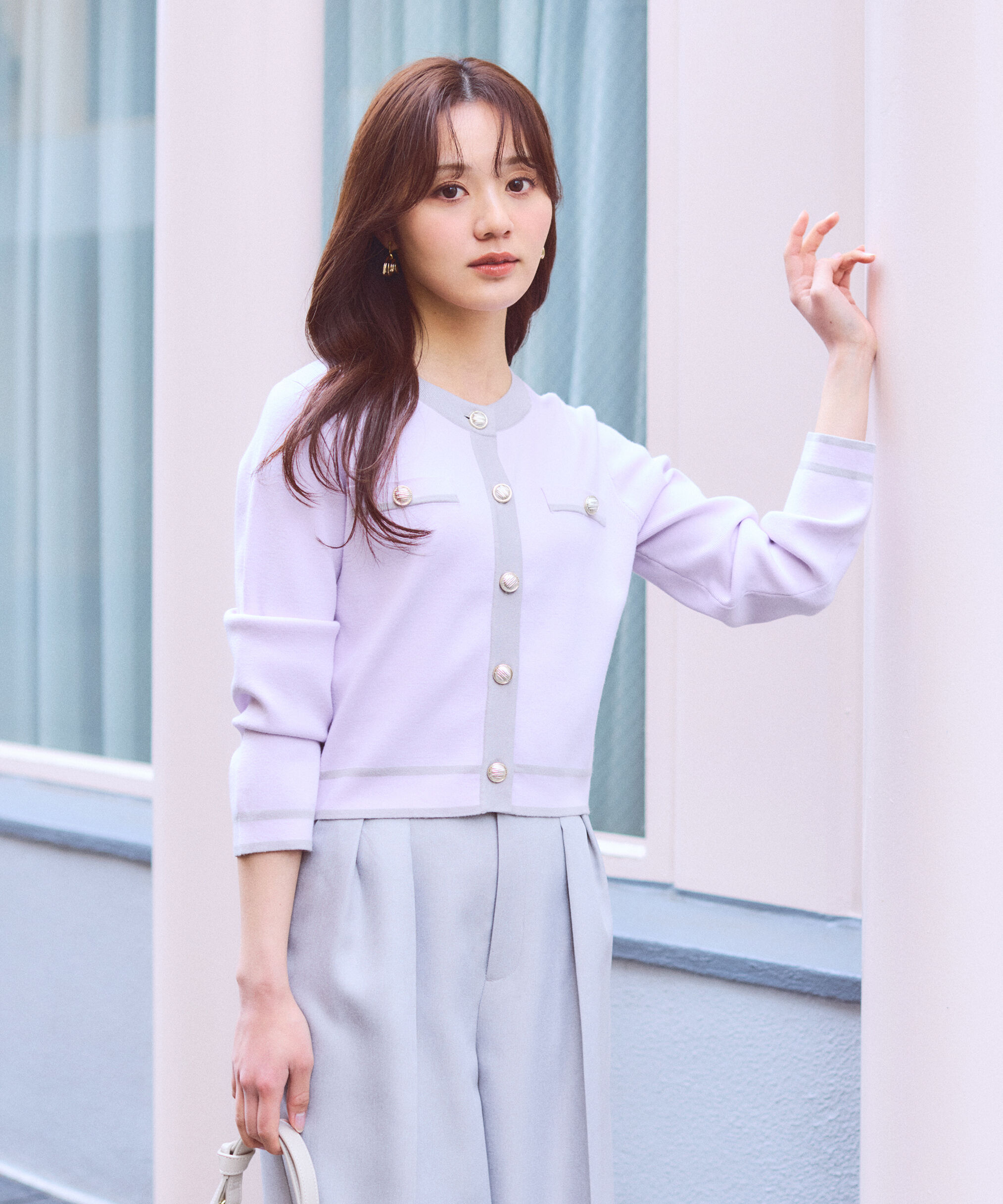 PROPORTION BODY DRESSING「バイカラーアンサンブル　26SS」|ニット・セーター|