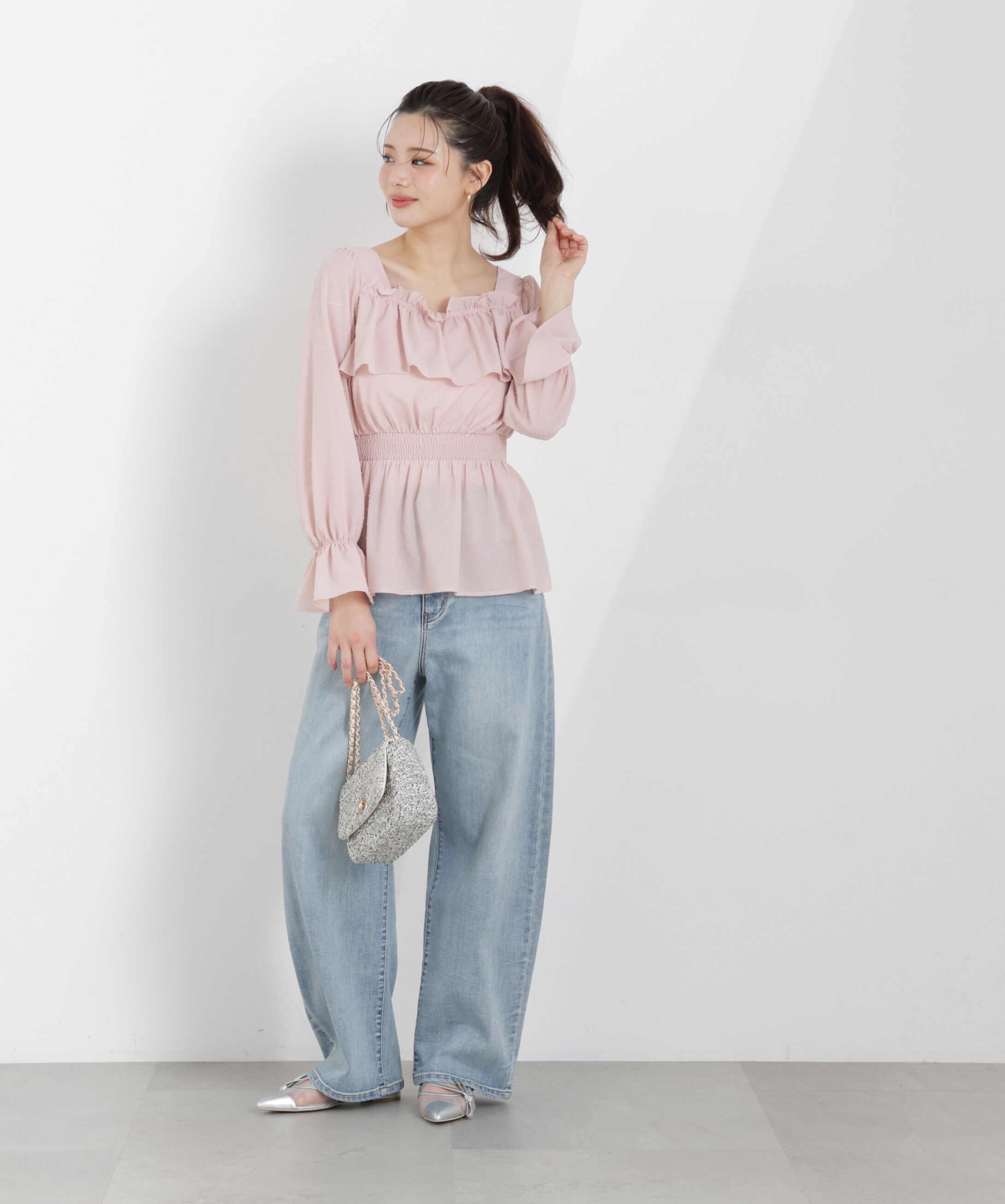 PROPORTION BODY DRESSING「＜ウォッシャブル＞フリルシャーリングブラウス　26SS」|シャツ・ブラウス|