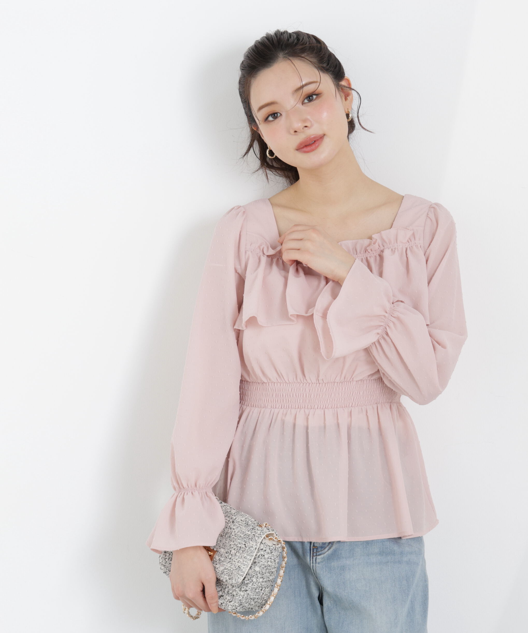 PROPORTION BODY DRESSING「＜ウォッシャブル＞フリルシャーリングブラウス　26SS」|シャツ・ブラウス|