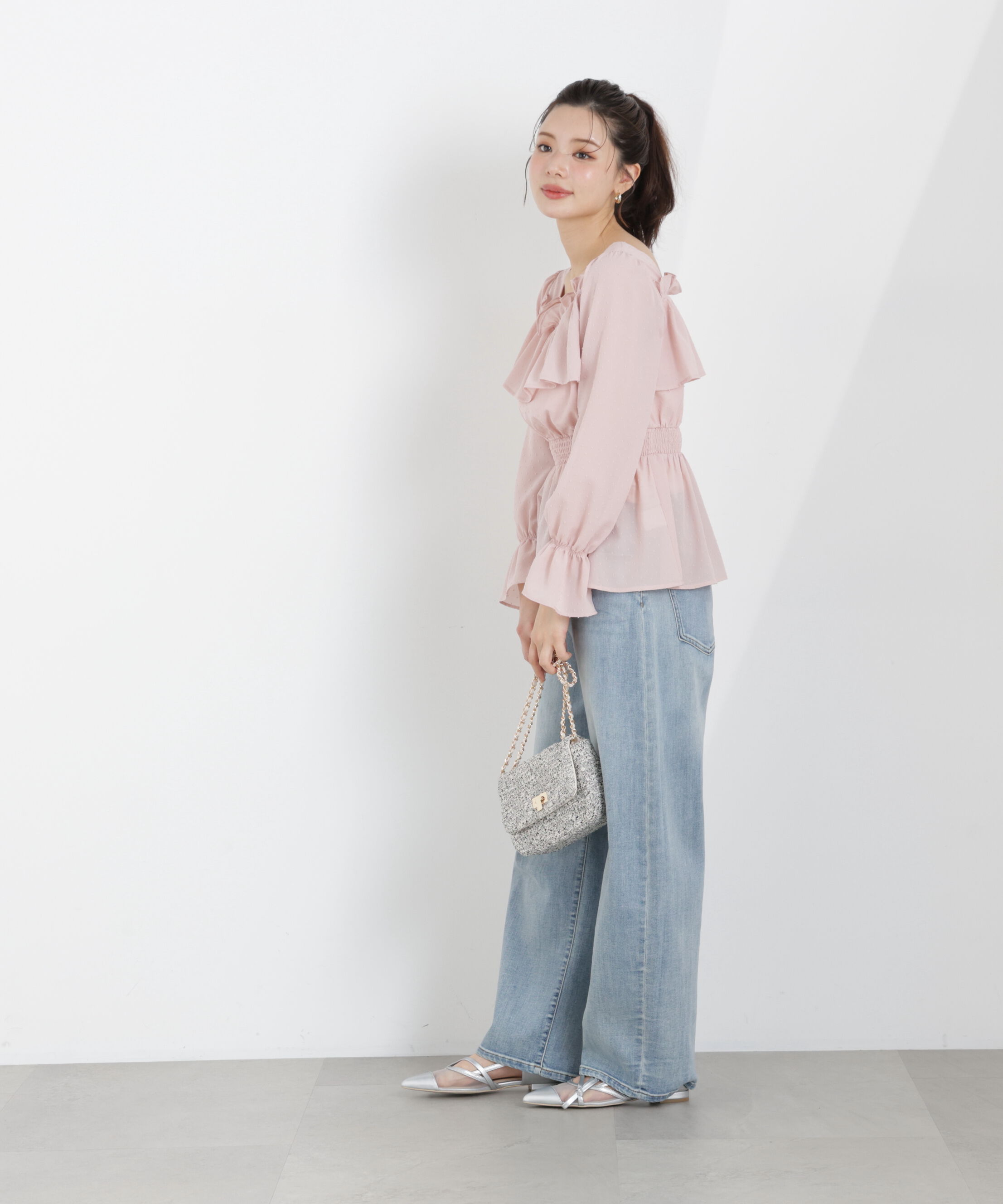 PROPORTION BODY DRESSING「＜ウォッシャブル＞フリルシャーリングブラウス　26SS」|シャツ・ブラウス|