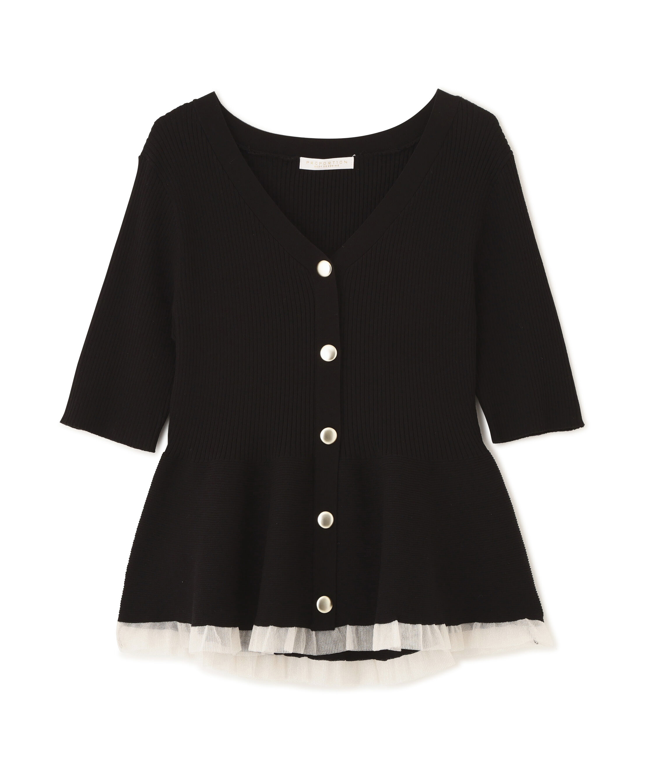 PROPORTION BODY DRESSING「部分シアーペプラムニット　26SS」|ニット・セーター|