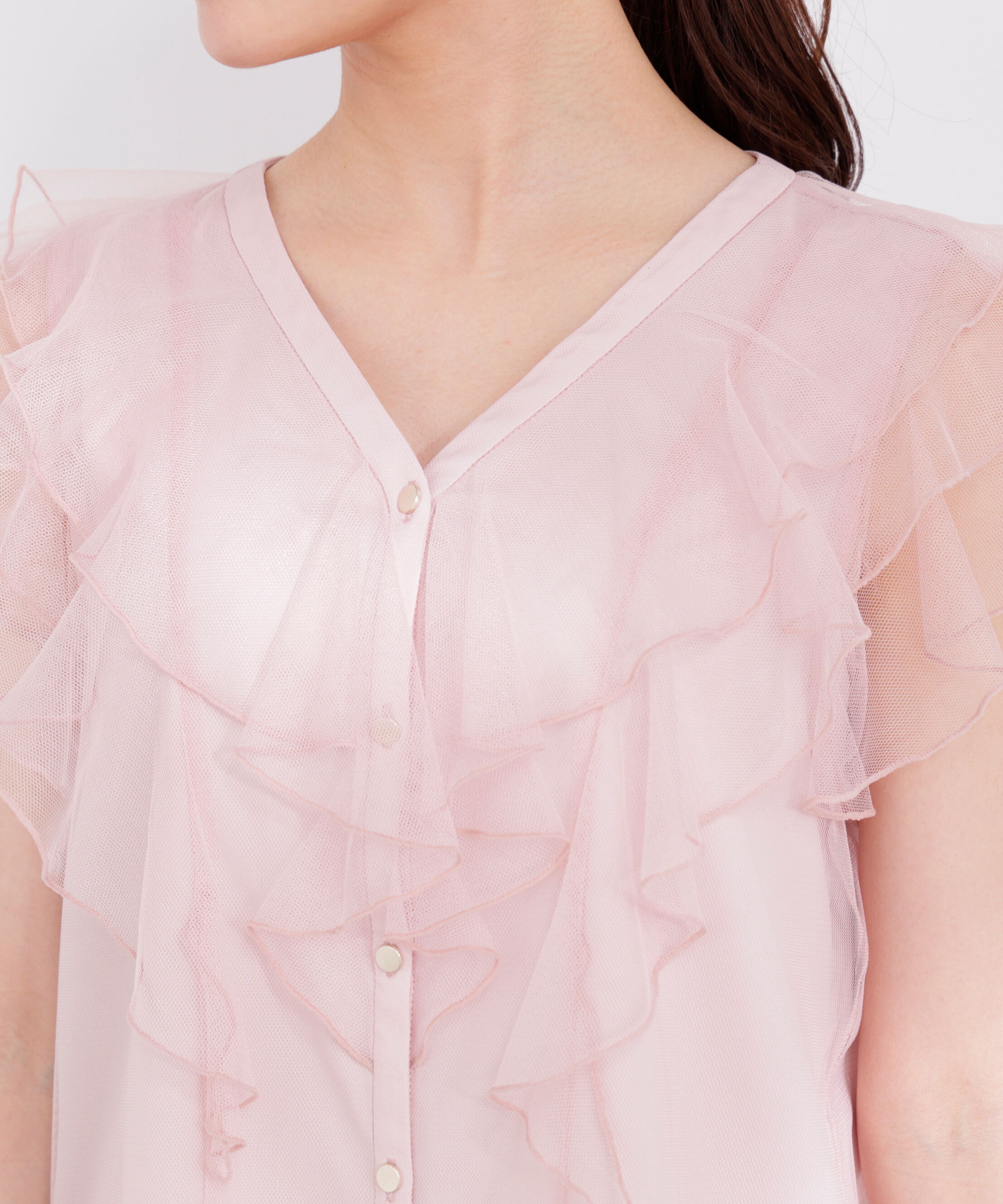 PROPORTION BODY DRESSING「チュールラッフルブラウス 26SS」|シャツ・ブラウス|