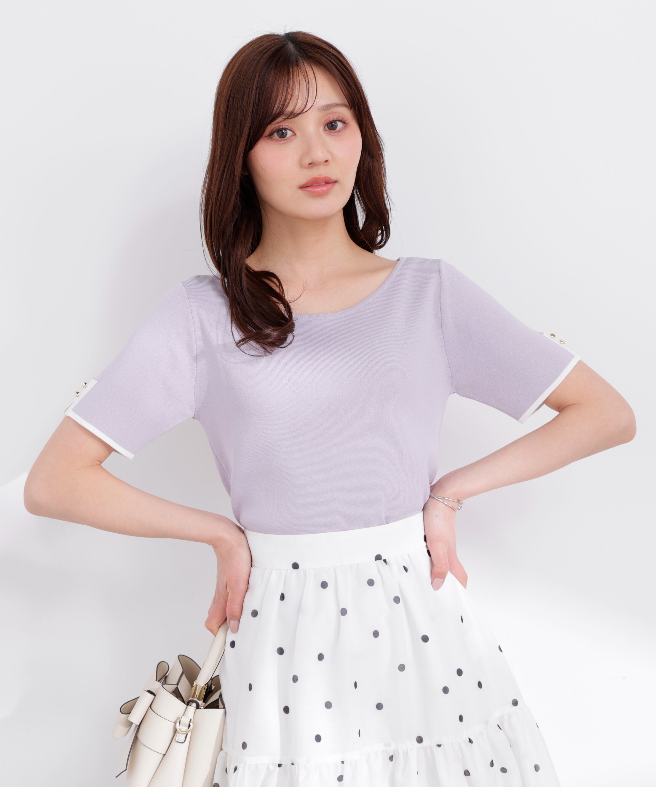 PROPORTION BODY DRESSING「5分袖ベーシックニット 26SS」|ニット・セーター|