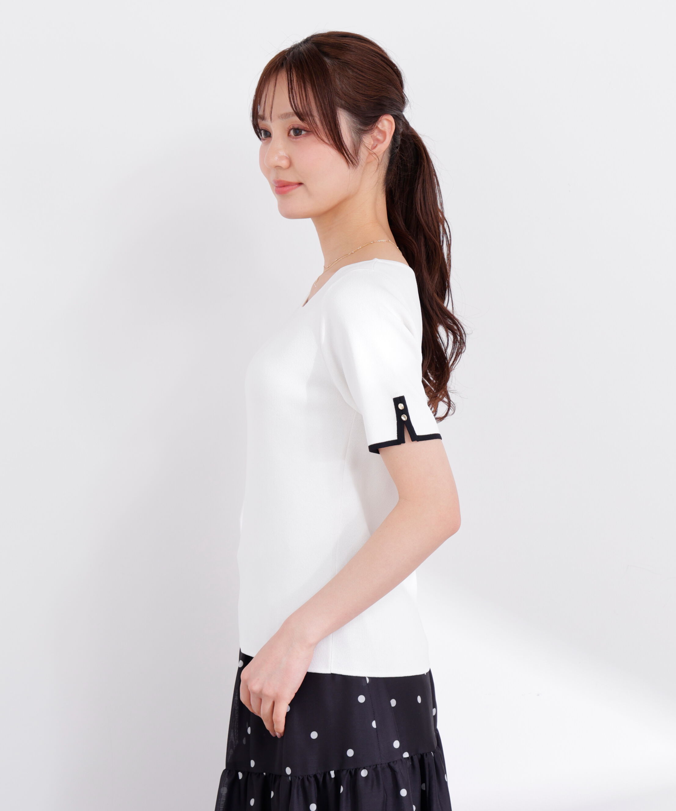 PROPORTION BODY DRESSING「5分袖ベーシックニット 26SS」|ニット・セーター|