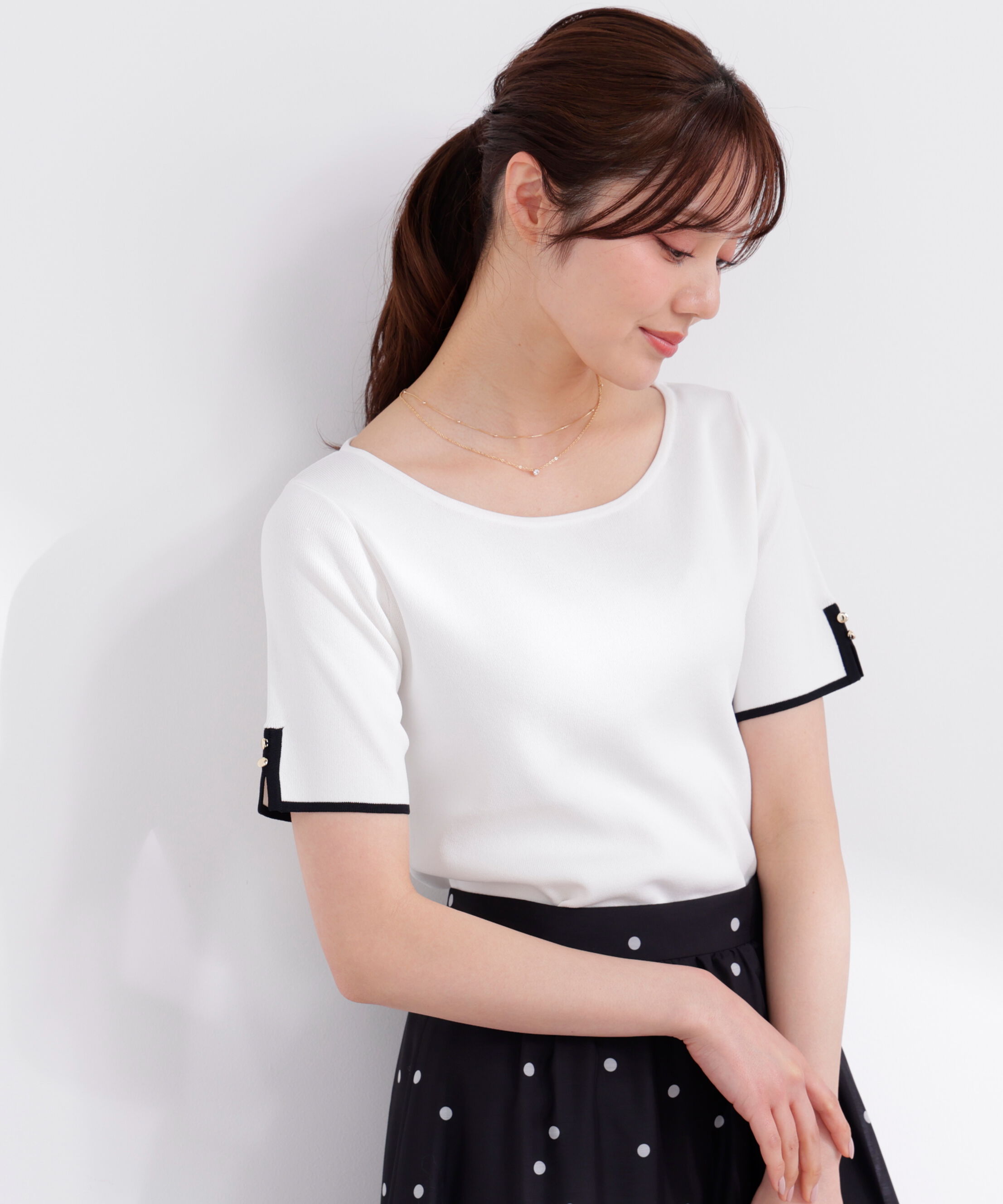 PROPORTION BODY DRESSING「5分袖ベーシックニット 26SS」|ニット・セーター|