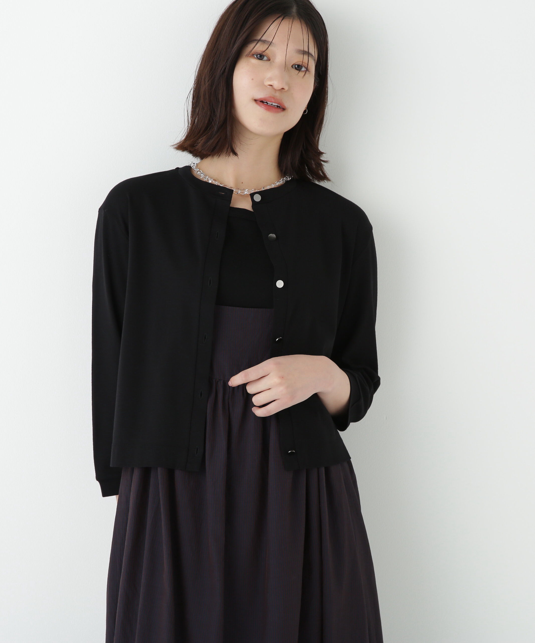  「◆クルーネックフライスカットソーカーディガン」|Tシャツ・カットソー|