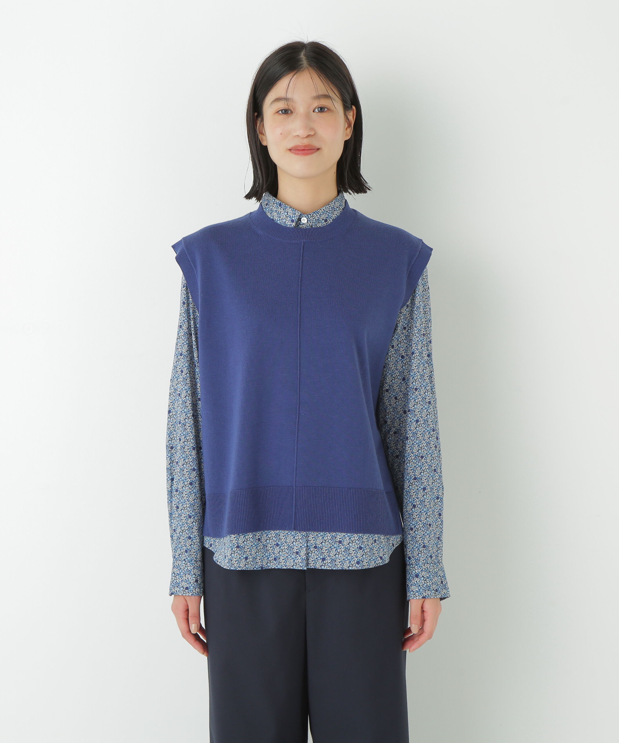  「◆ハーゲージクルーネックニットベスト」|ニット・セーター|